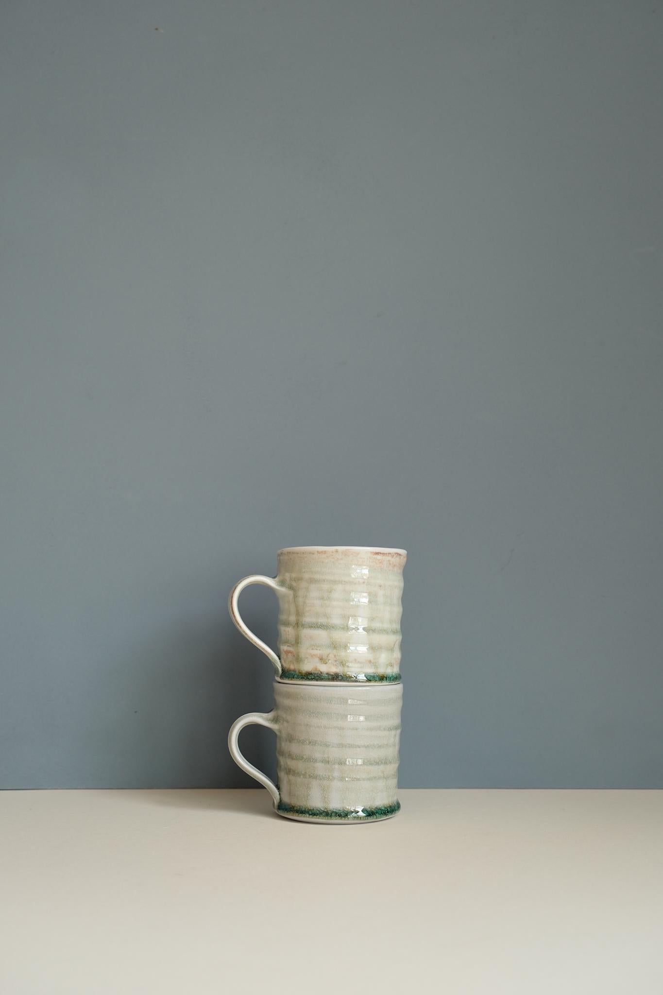 Celadon Glaze Swirl Coffee Mug by Maya Hughes