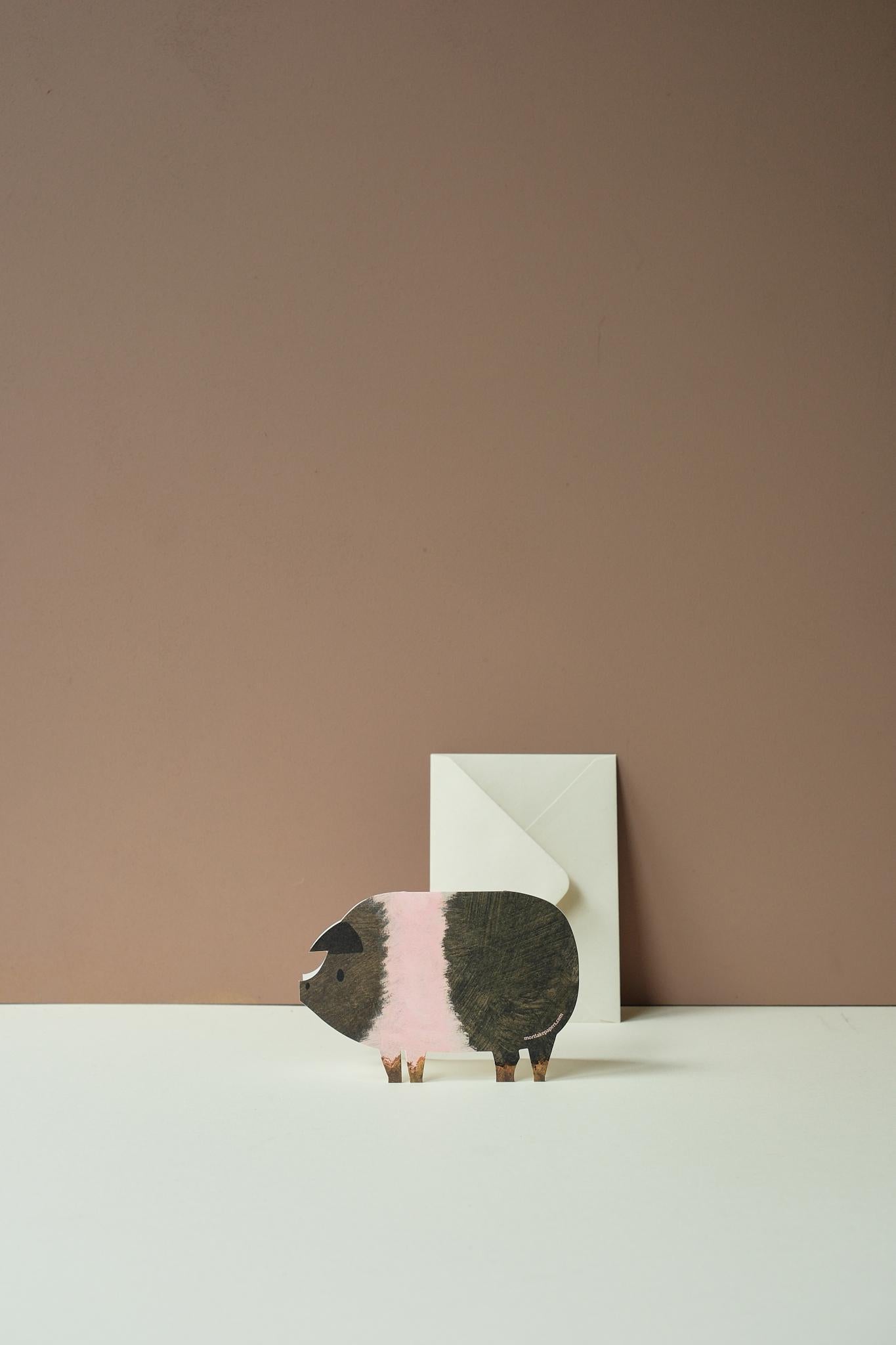 Pig Greetings Card by Mortlake Papers