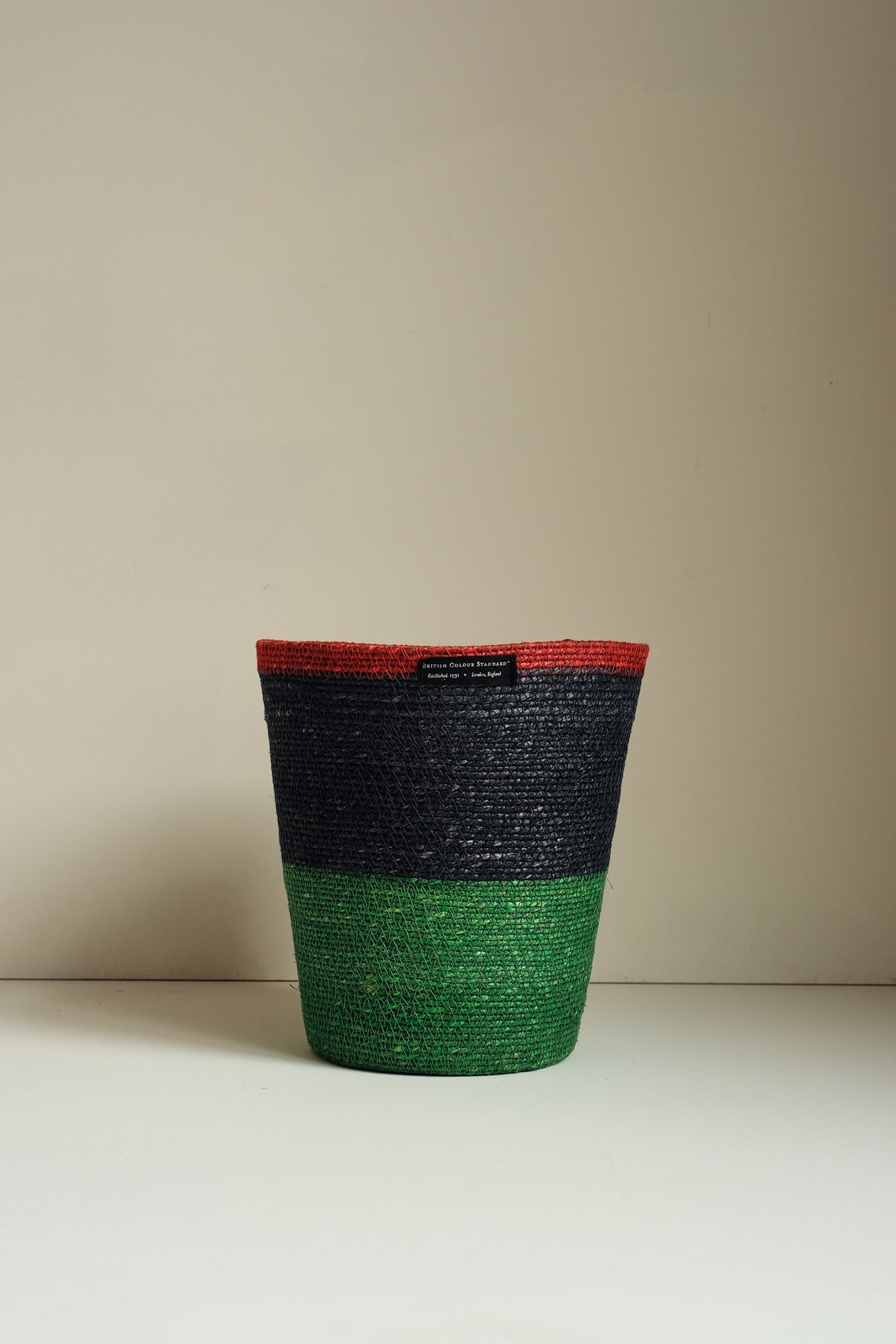 Seagrass Waste Paper Basket - Midnight &amp; Green