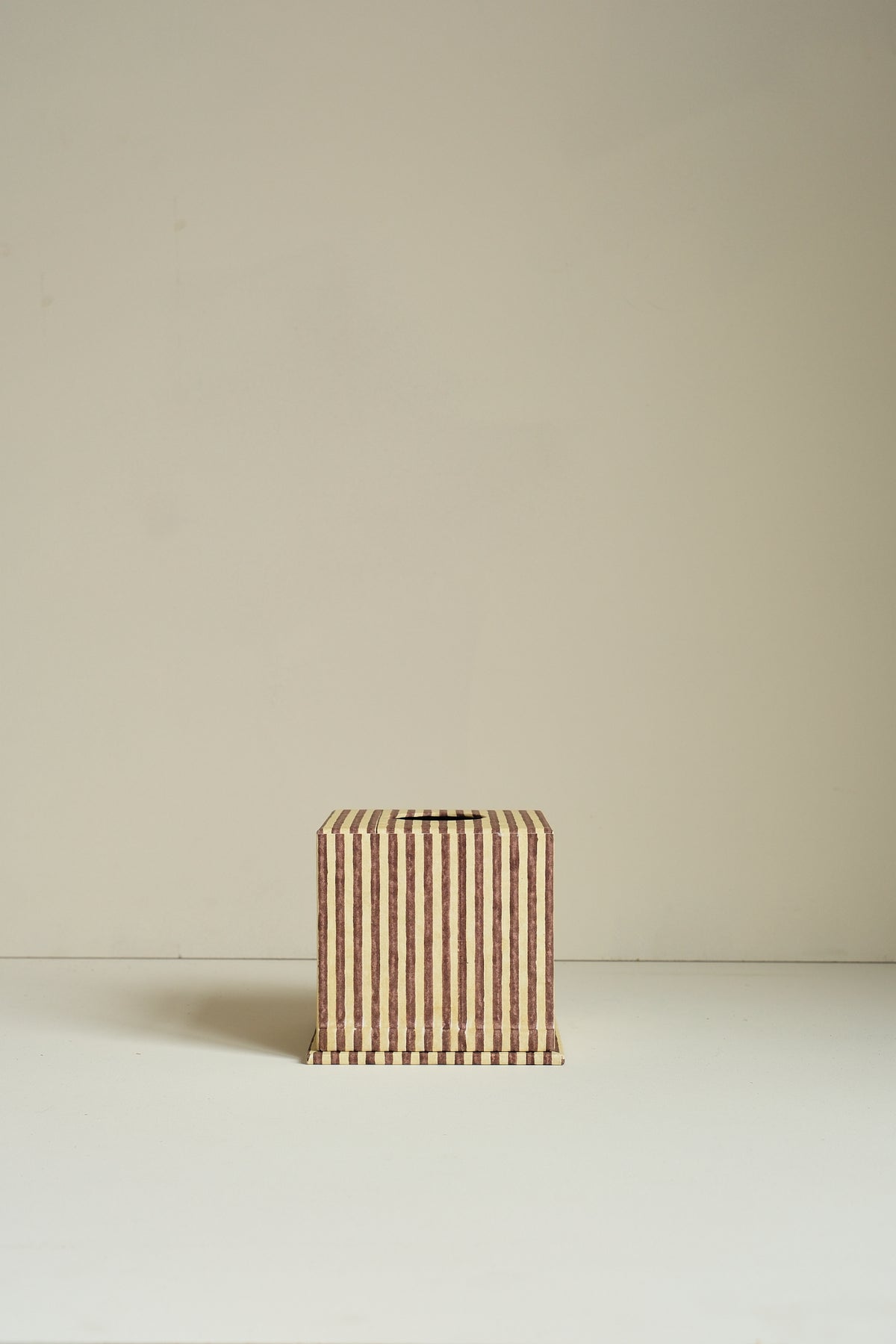 Square Block Printed Stripe Tissue Box