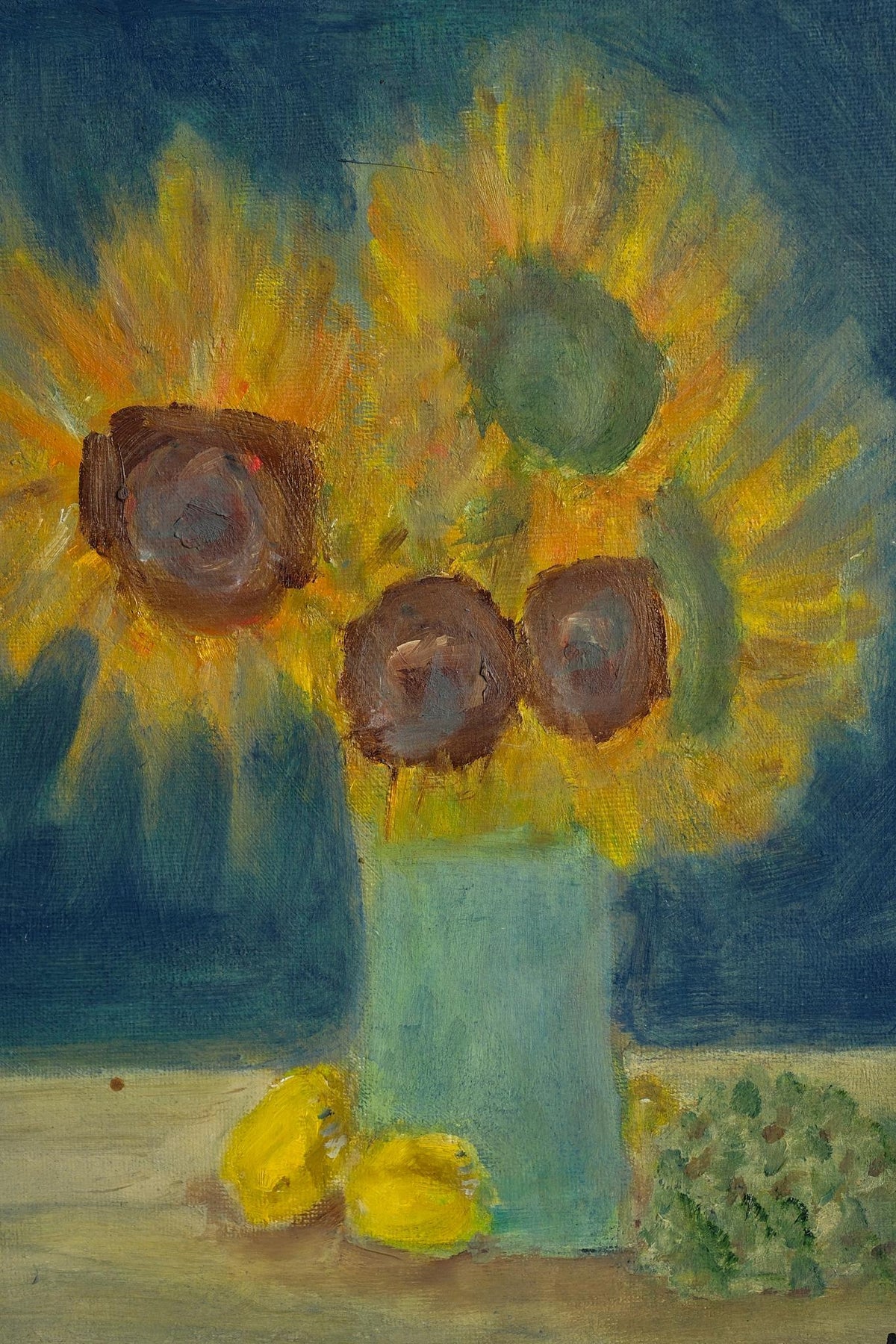 Sunflowers in The Blue Original Artwork by Angus Gribbon