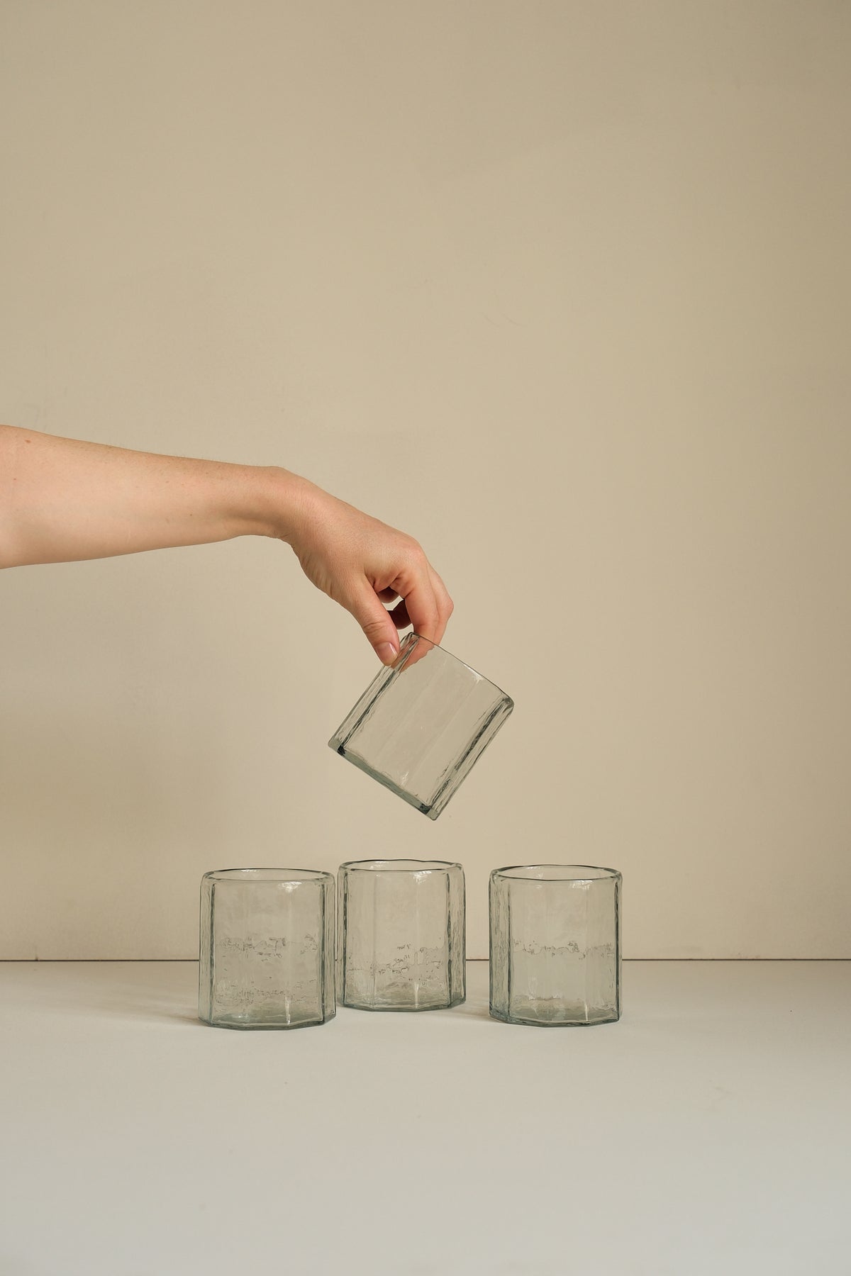 Pebbled Edge Short Glass - Set of 4