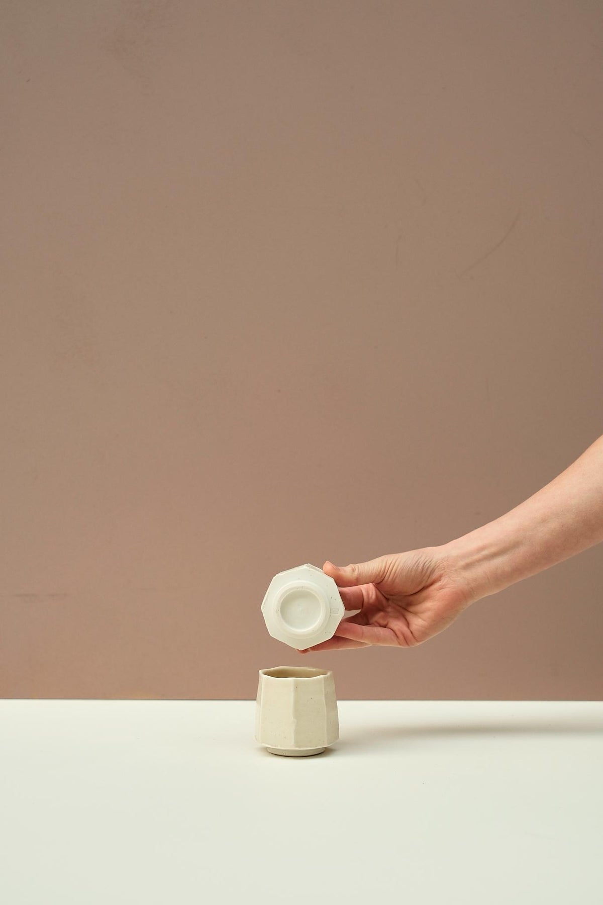 Faceted Porcelain Cortado Cup by Robert Hunter