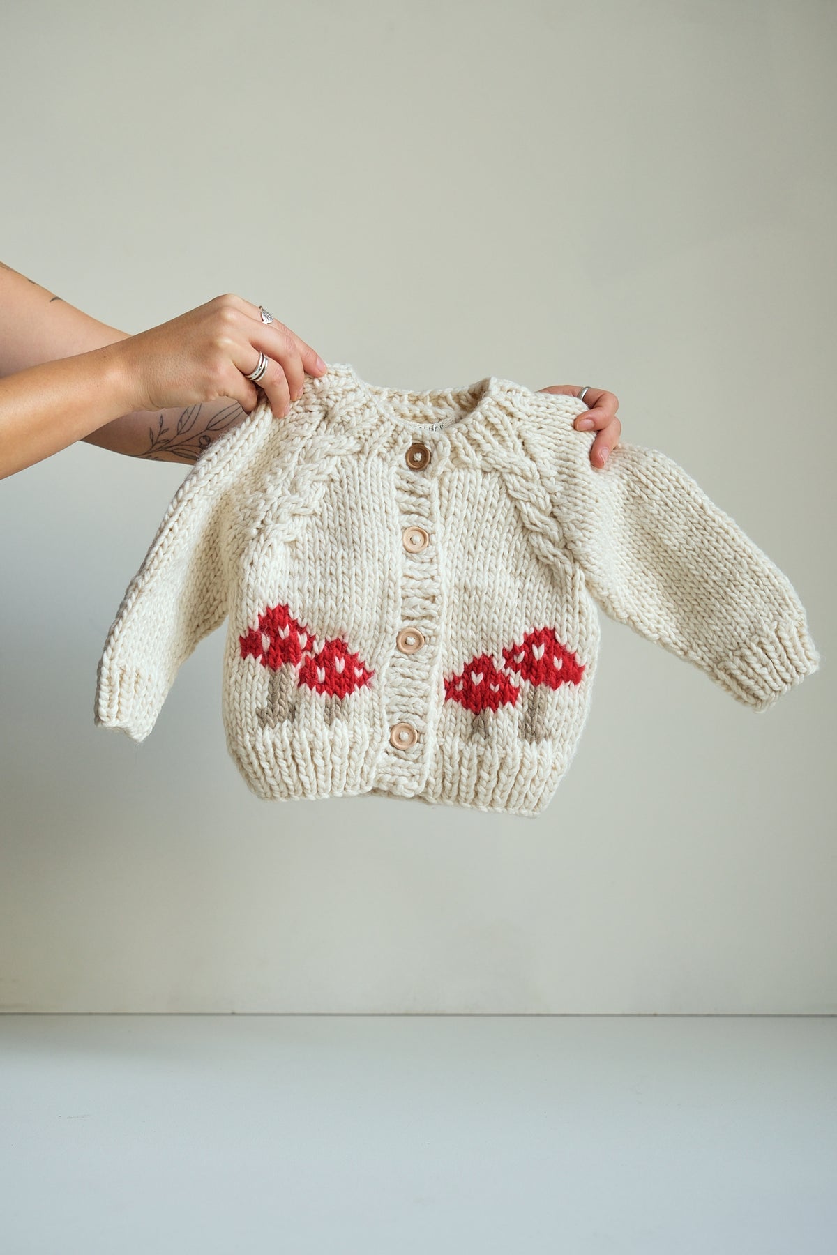 Childrens Knitted Mushroom Cardigan
