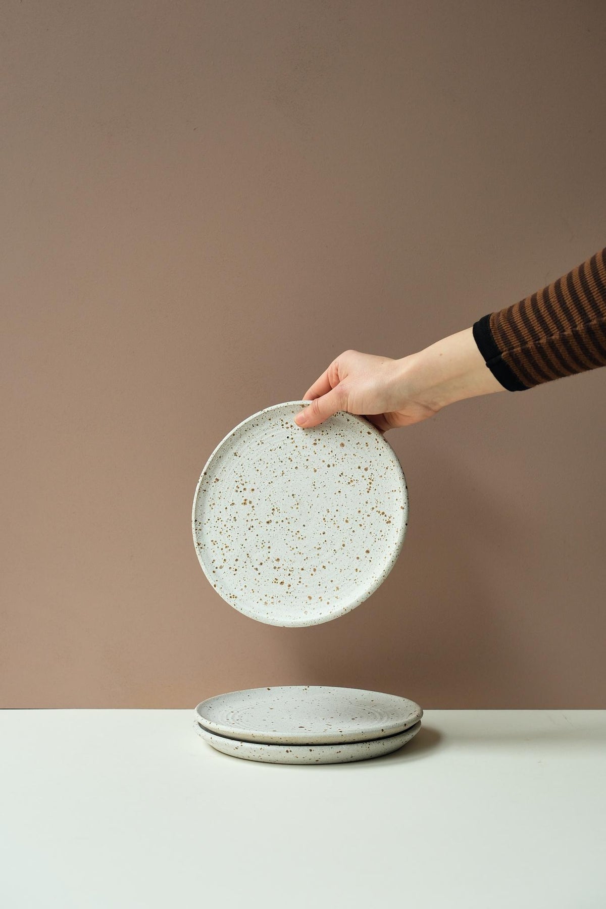 Matt White Flecked Tableware by Jo Marland