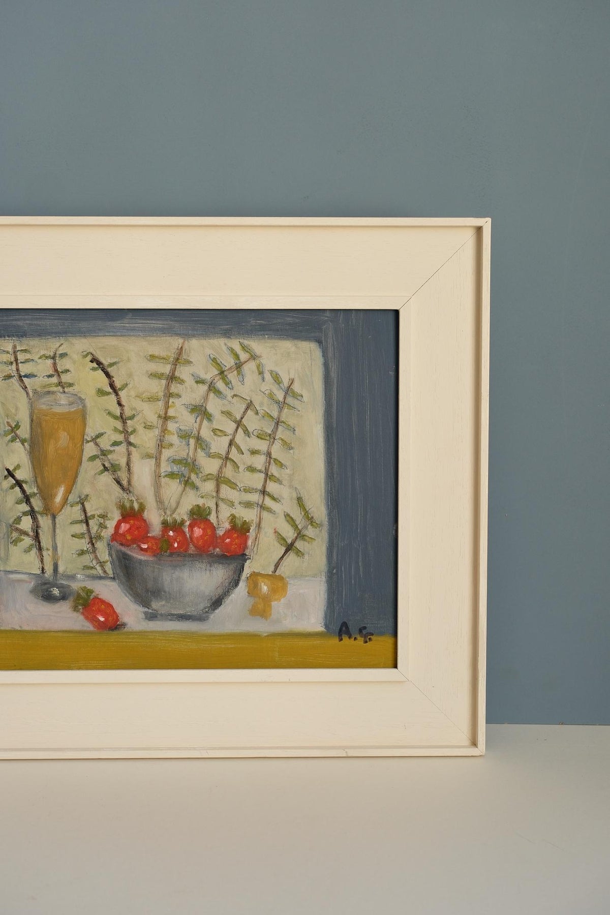 Strawberries with Champagne Painting Original Artwork by Angus Gribbon