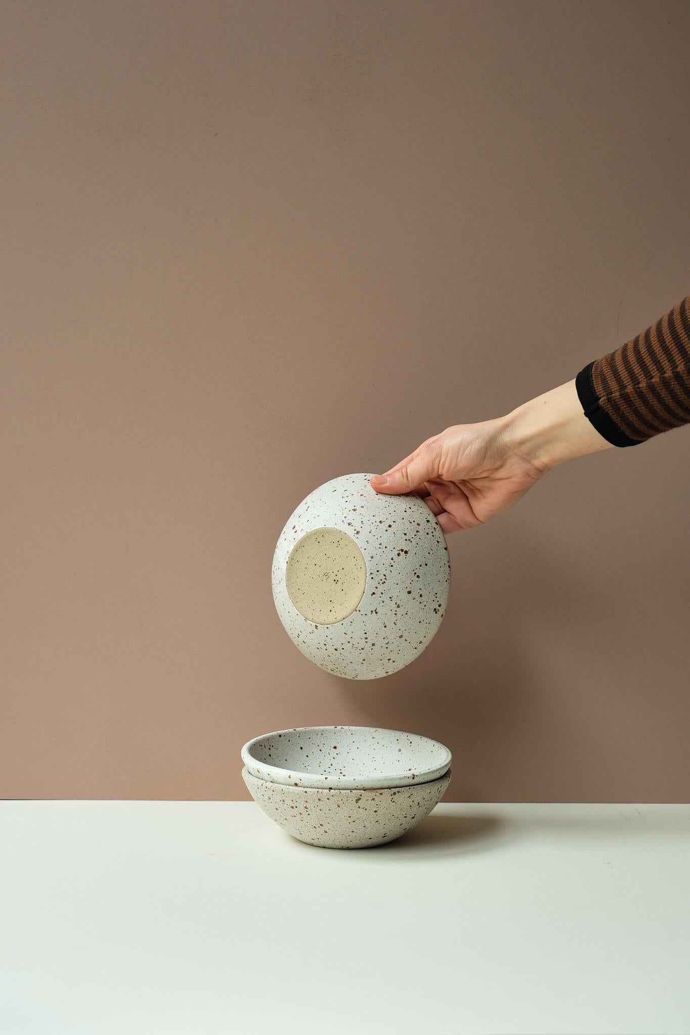 Matt White Flecked Tableware by Jo Marland