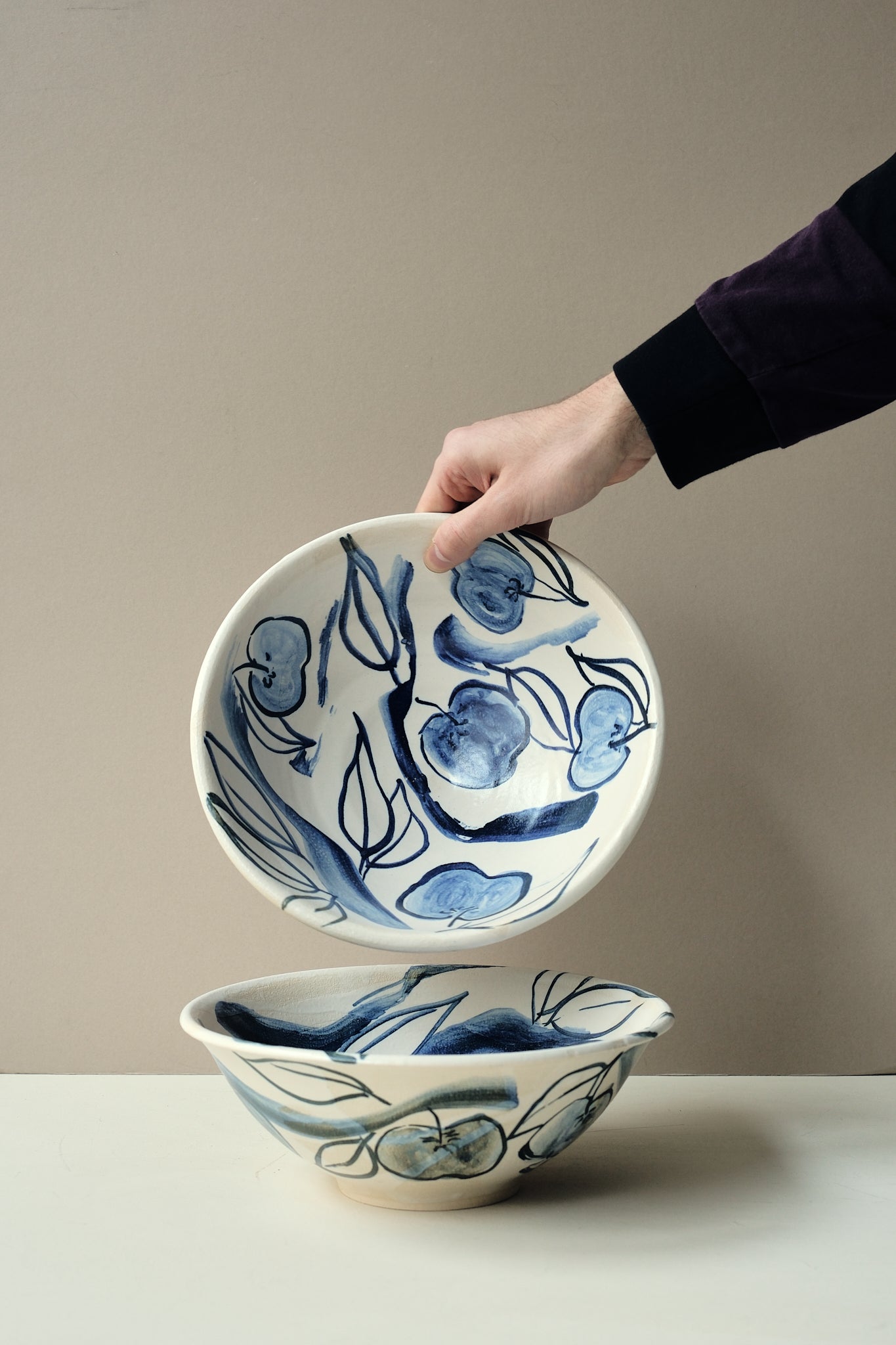 Blue Painted Apple Serving Dish - Ella Bua-In