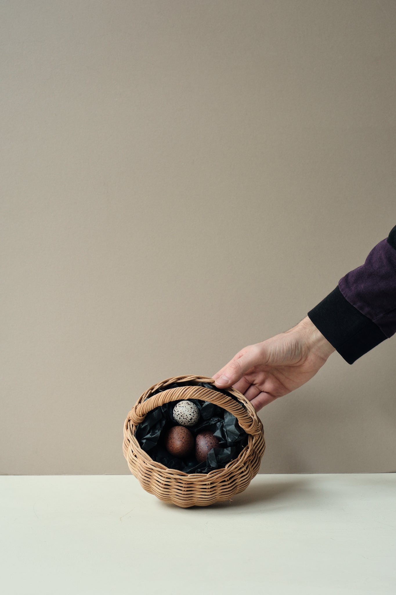 Basket of Wooden Eggs
