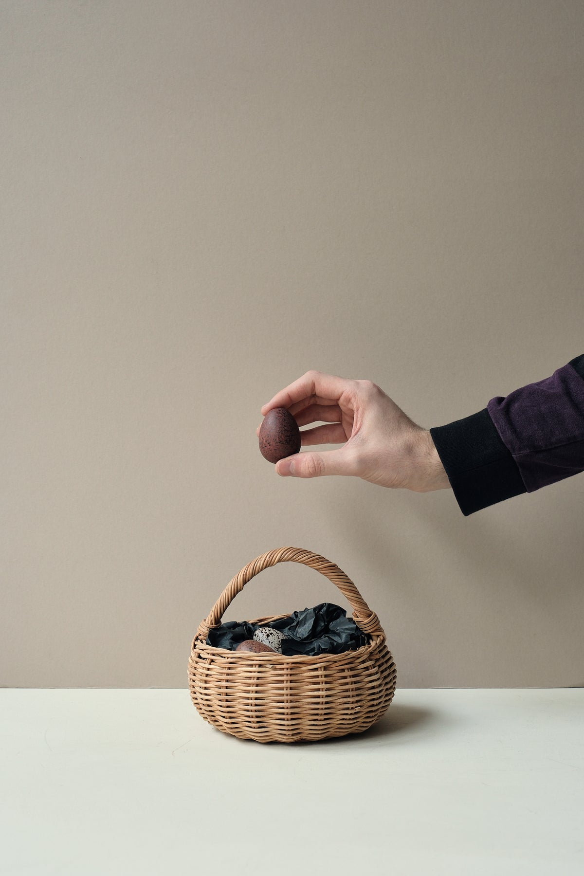 Basket of Wooden Eggs