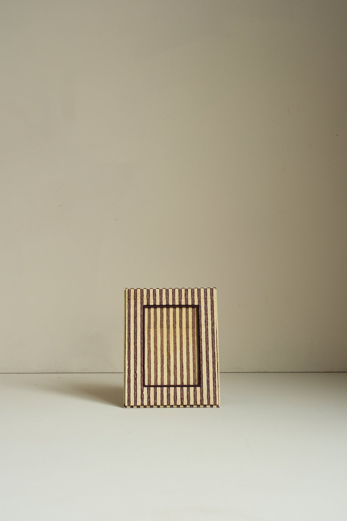 Block Printed Picture Frame - Brown Stripe