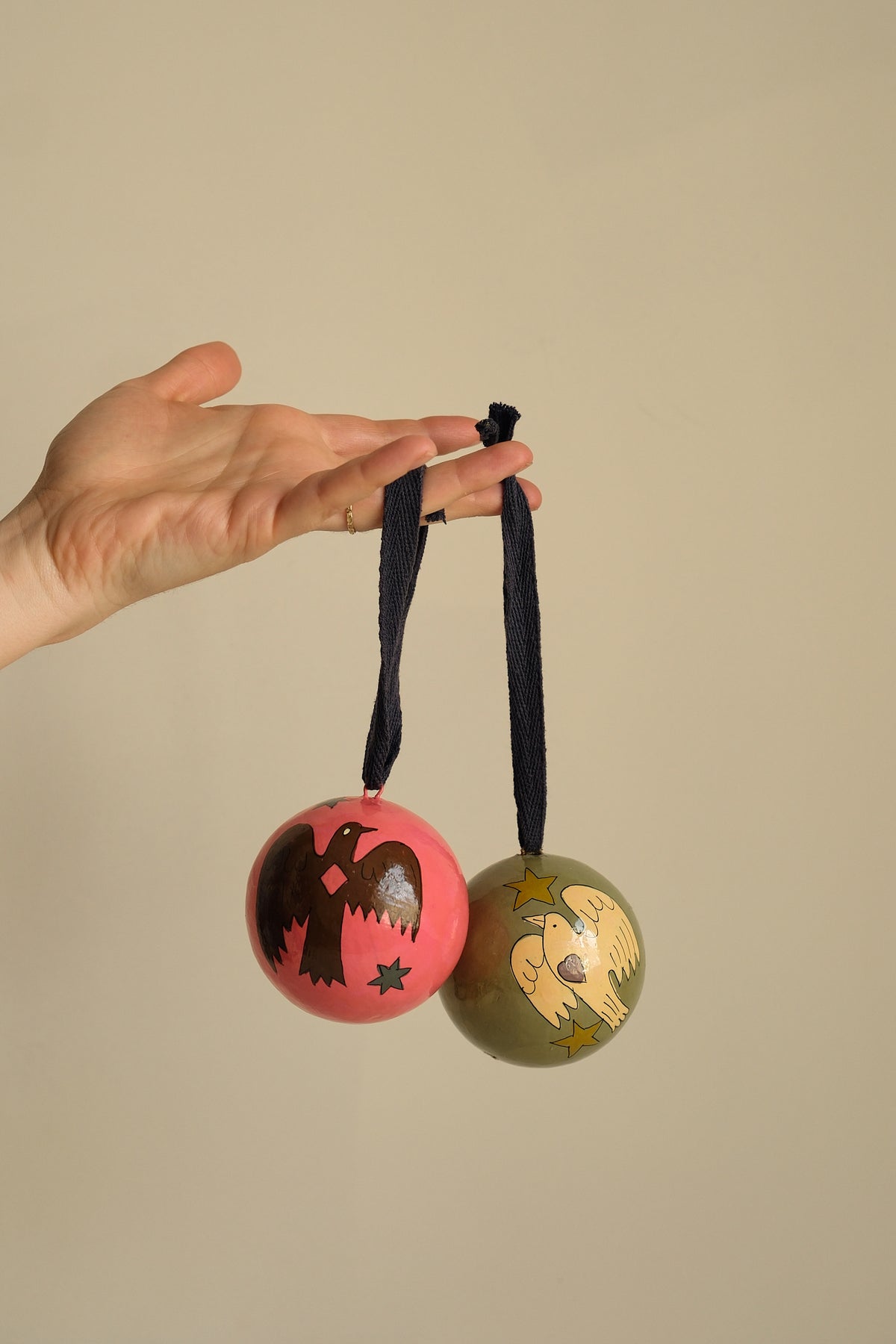 Raven Papier Mache Bauble
