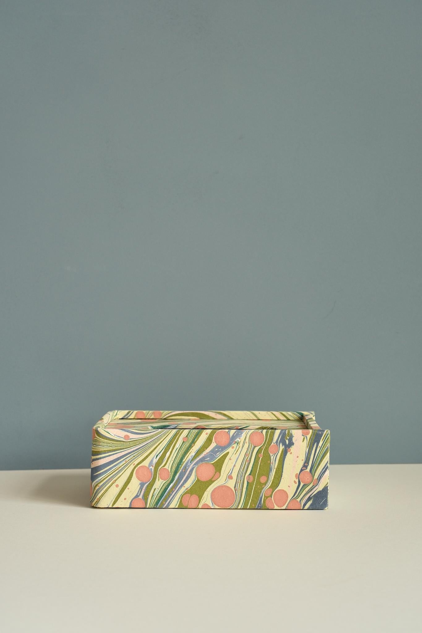 Pastel Swirl Marble Rectangle Tissue Box