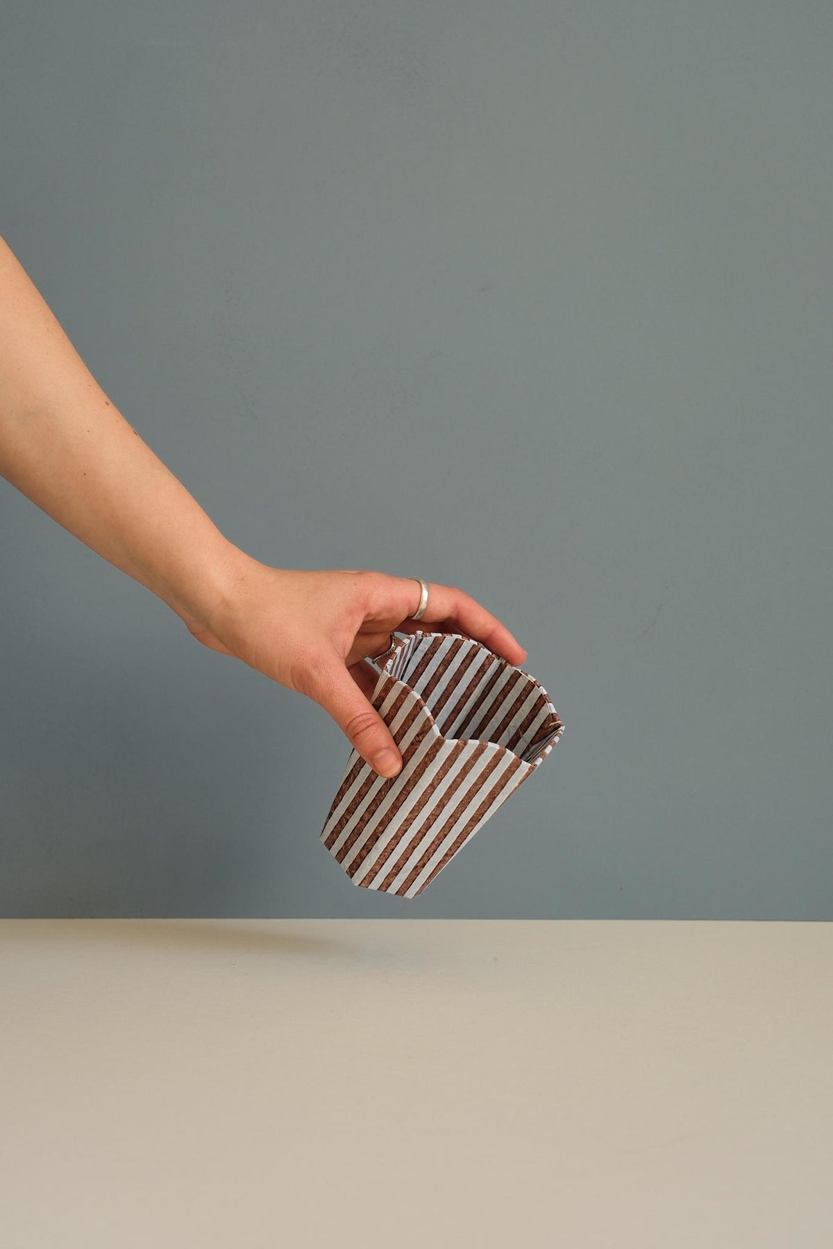Block Print Stripe Pen Pot