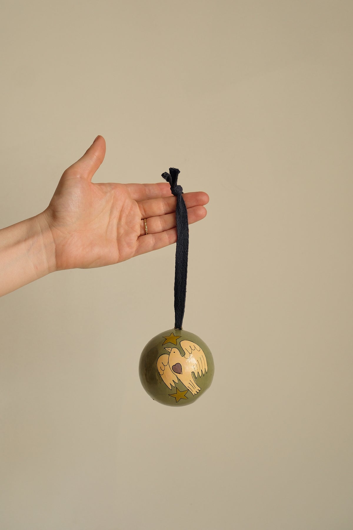 Dove Papier Mache Bauble