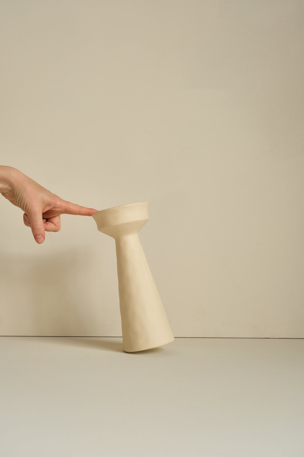 Tierno Large Porcelain Wide Candle Holder by Pomax