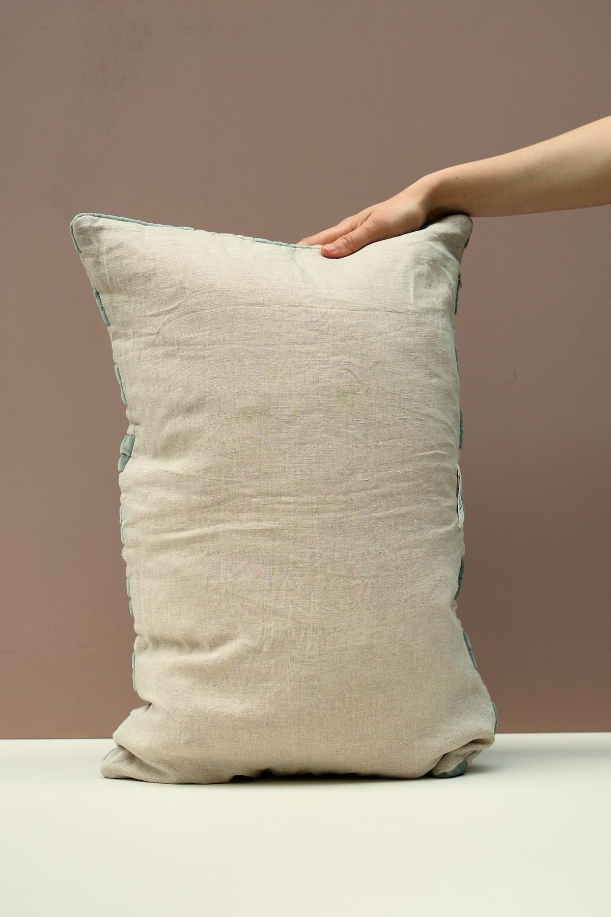 Rectangular Checked Velvet Cushion by Niki Jones