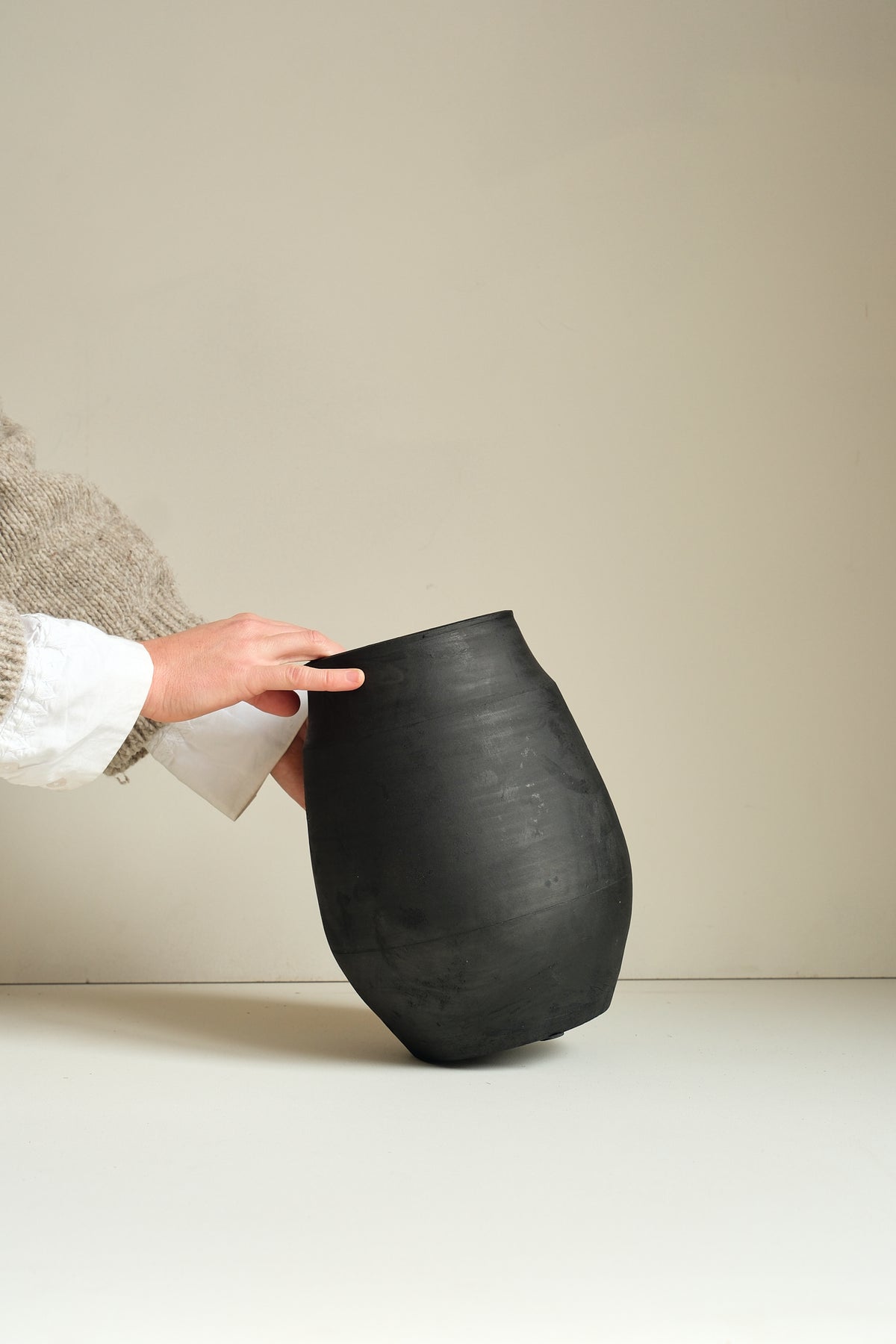 Large Matt Black Vase