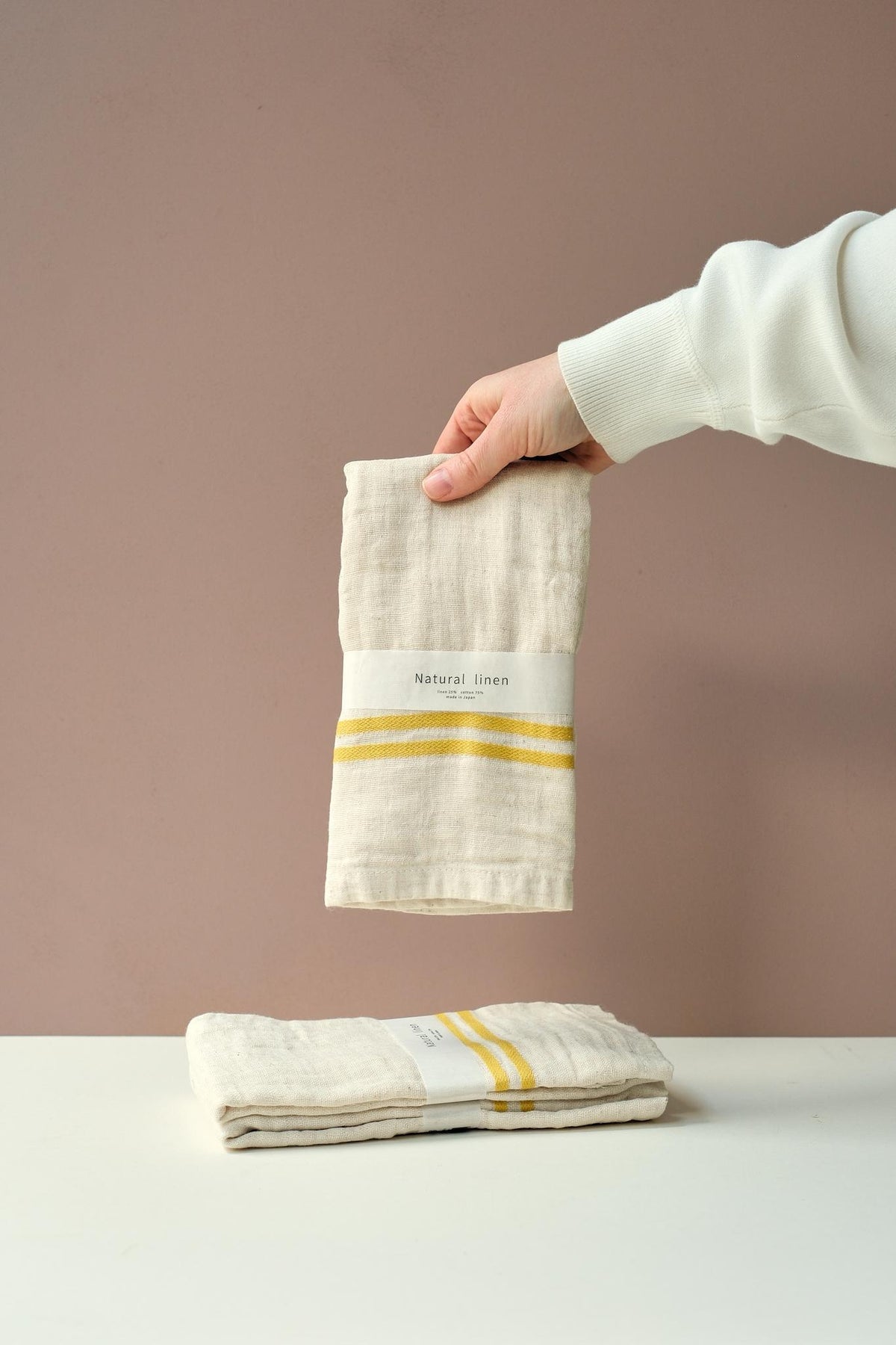 Japanese Linen Face Cloth with Stripe