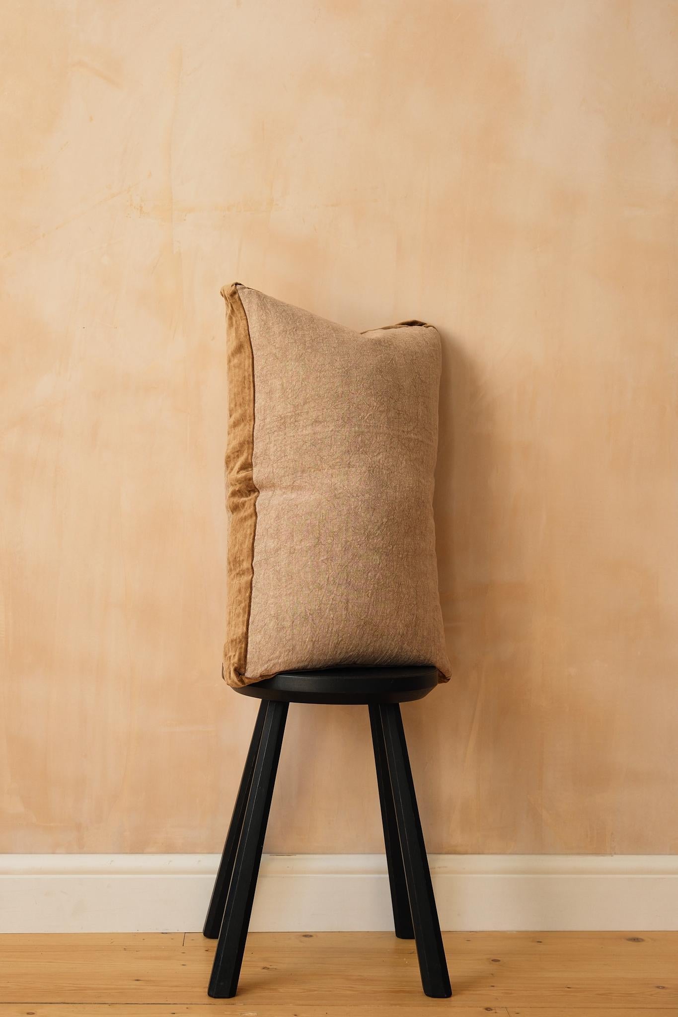 Natural Velvet Border Cushion by Pomax