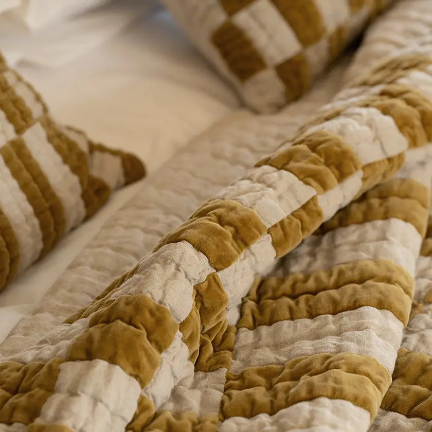 Mustard Velvet Quilt