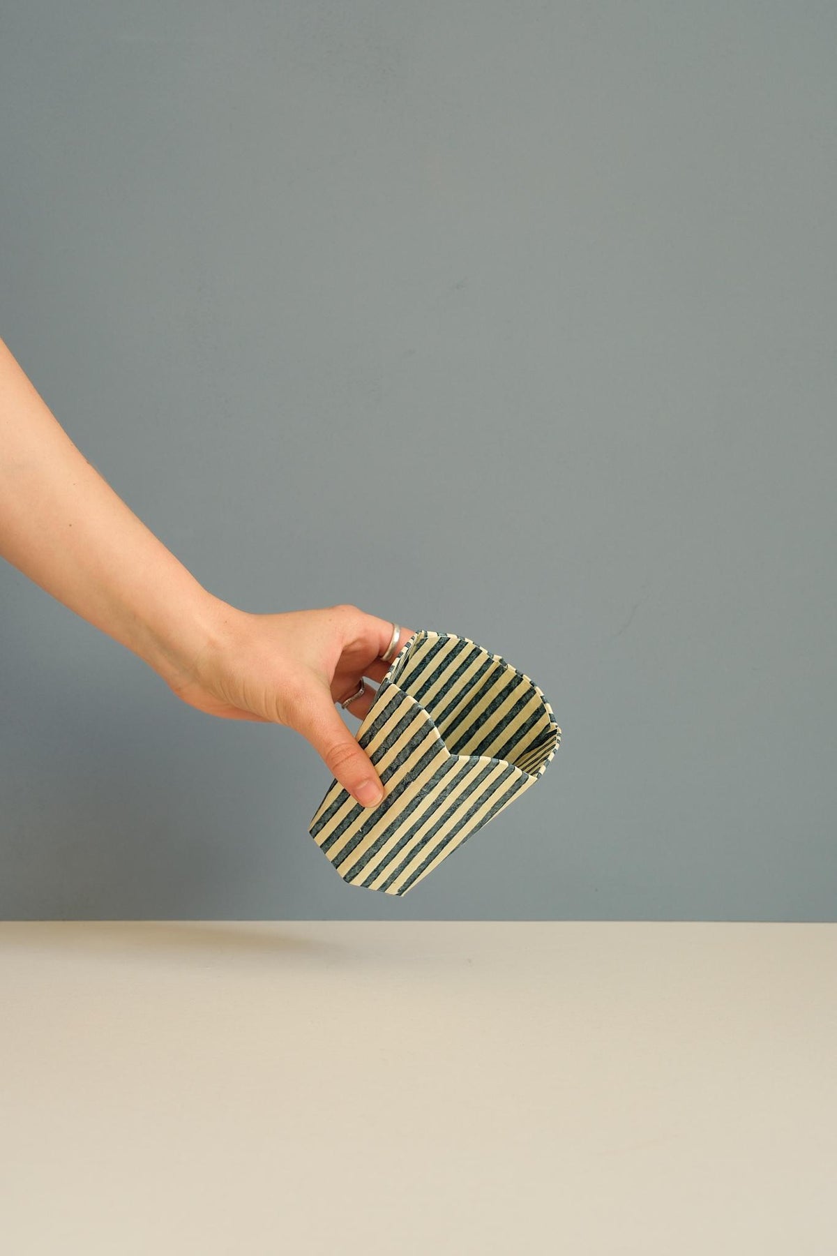 Block Print Stripe Pen Pot