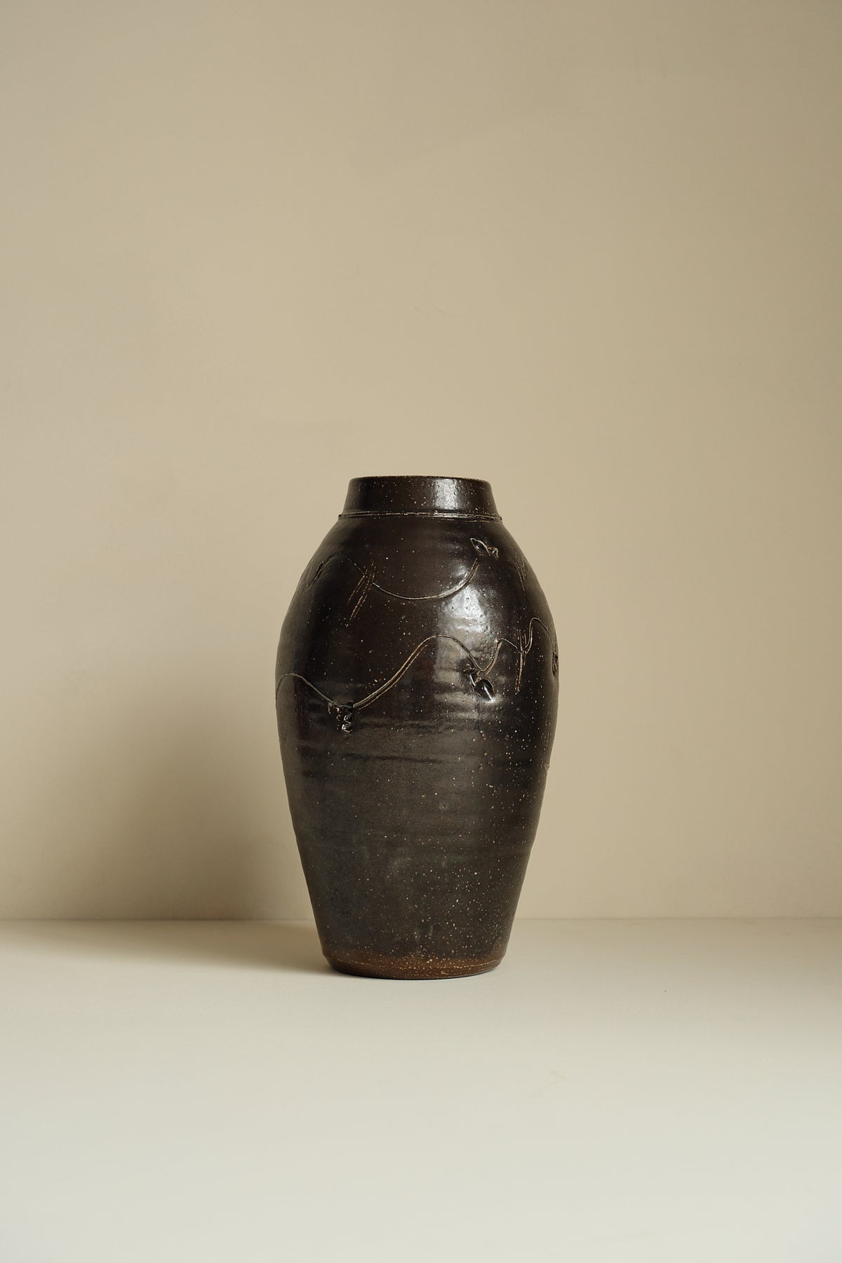 Black Salt Glazed Vase by Jack Welbourne