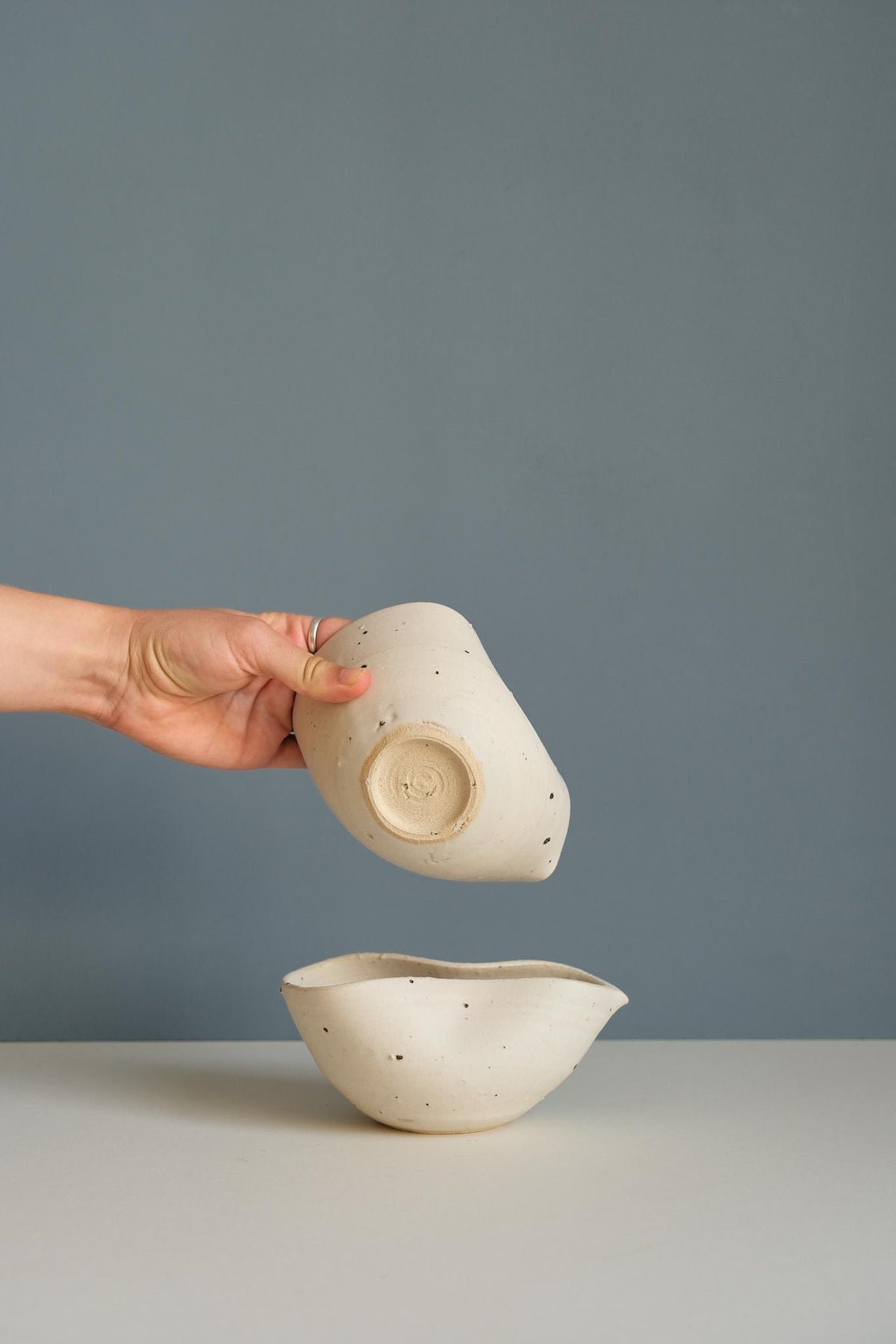 Matt White Pouring Bowl by Ellen Pearce-Davies