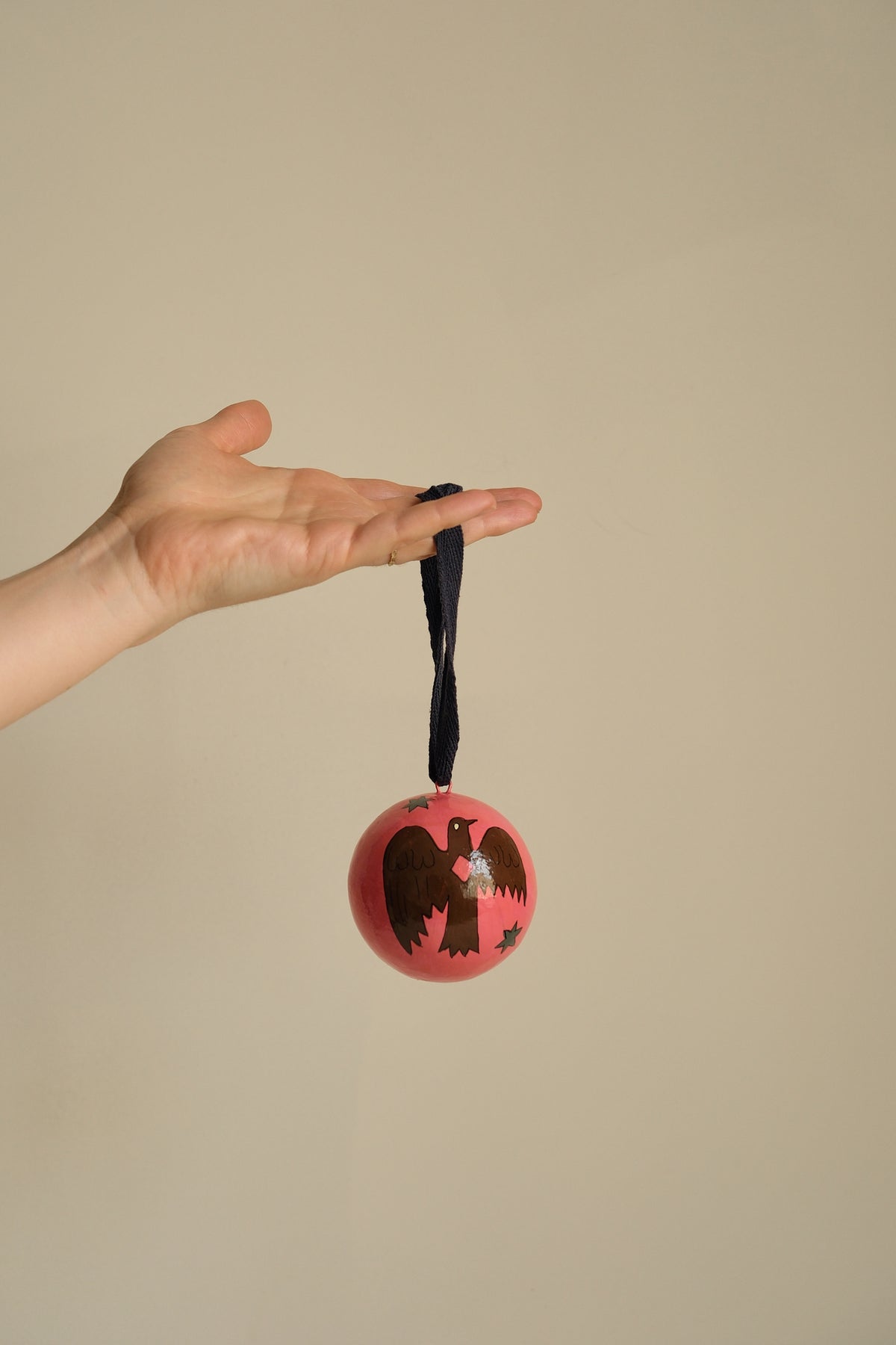 Raven Papier Mache Bauble