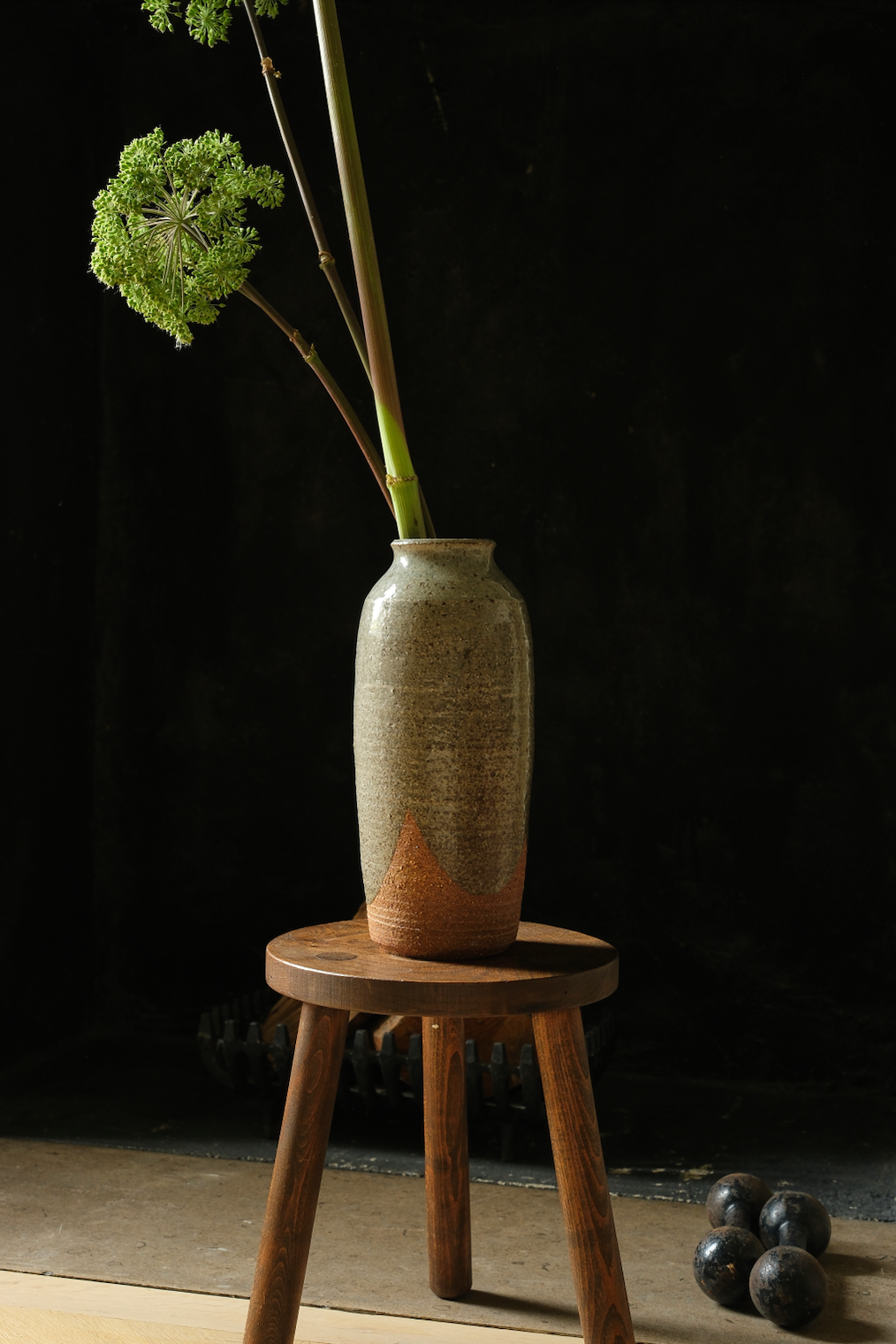 Olive Glaze Vase by Nicolas Dover