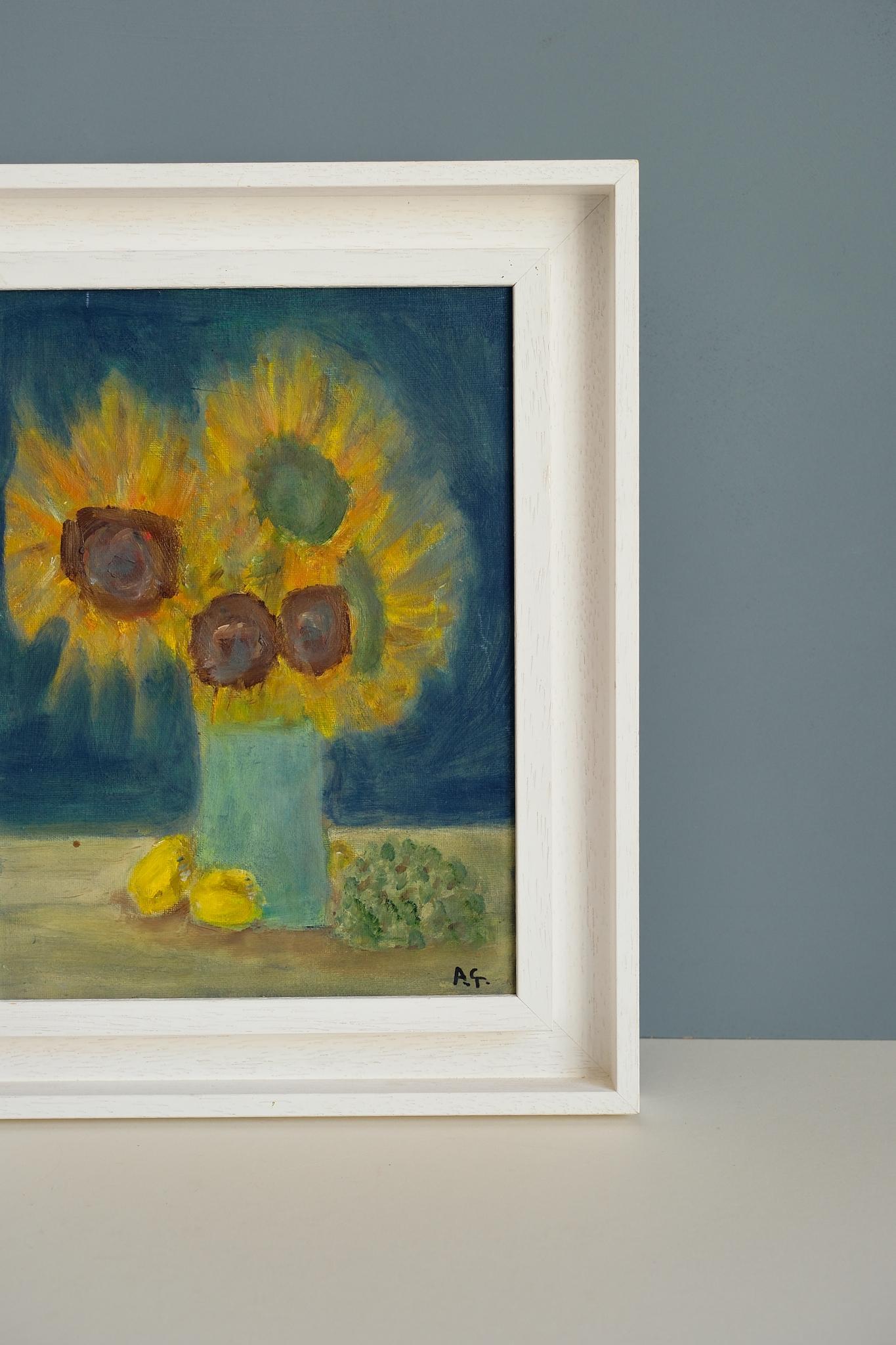 Sunflowers in The Blue Original Artwork by Angus Gribbon
