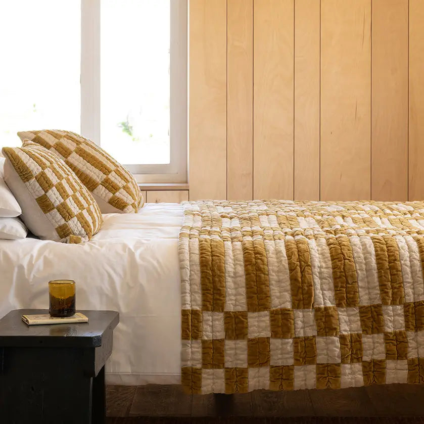 Mustard Velvet Quilt by Niki Jones