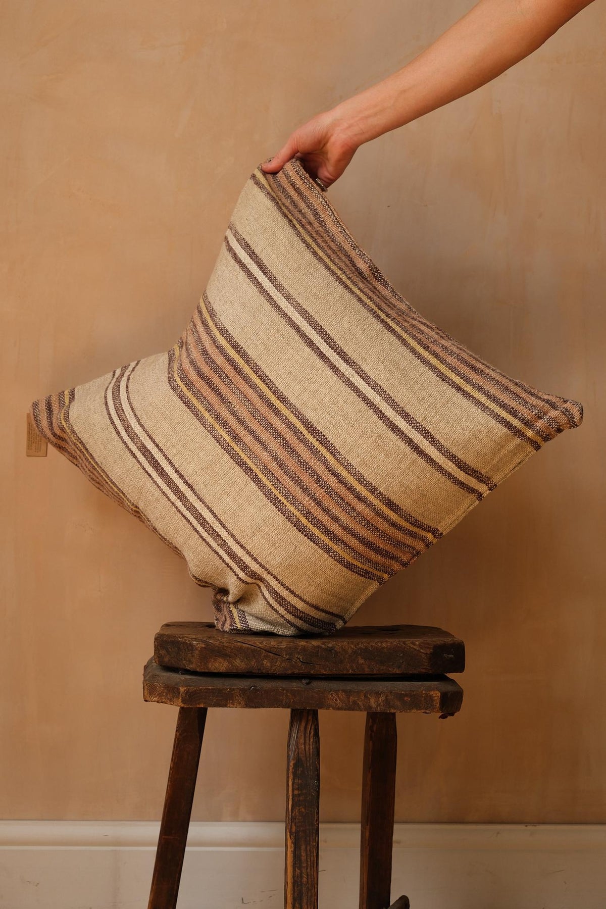 Natural & Brown Stripe Cushion