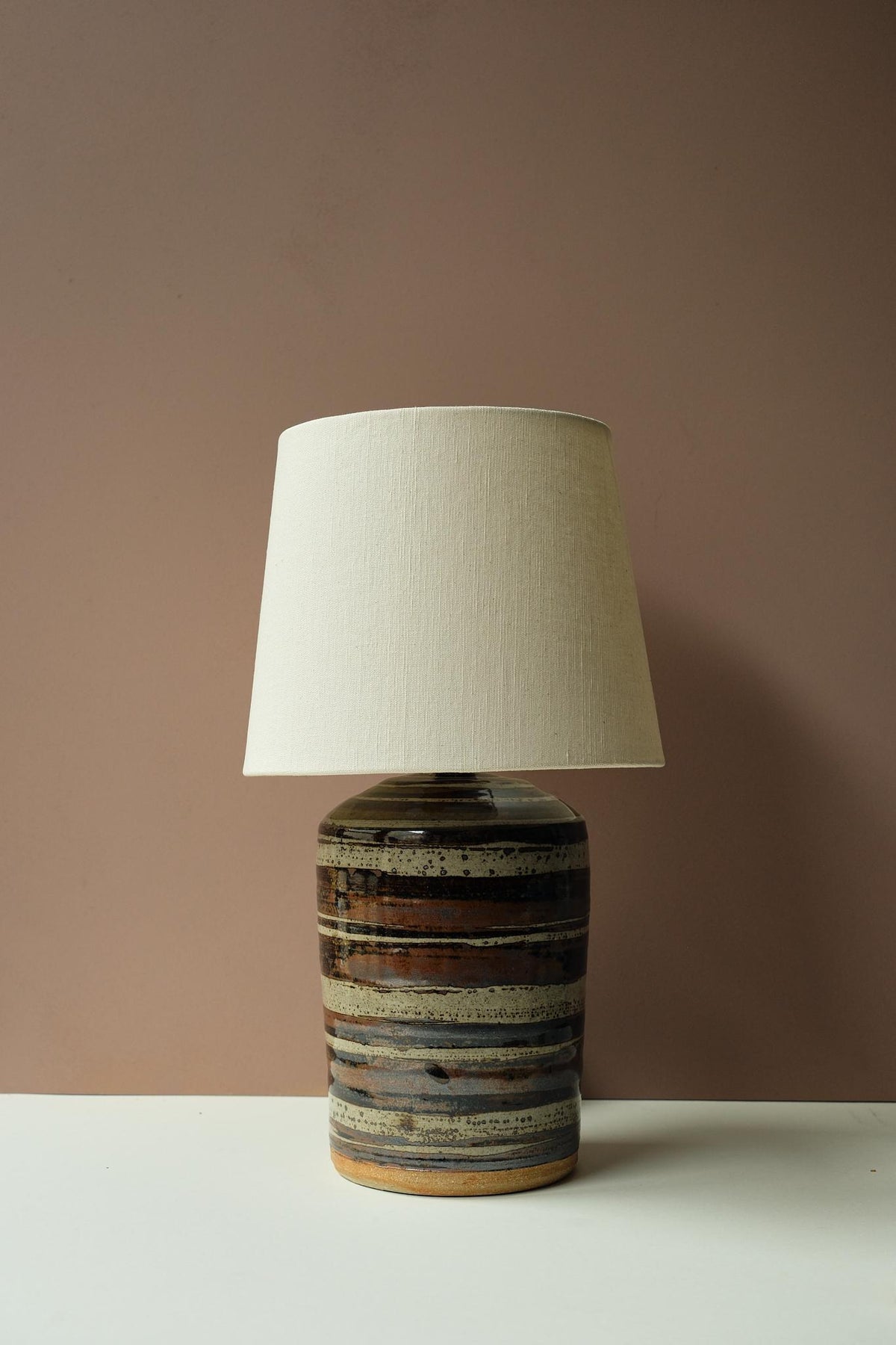 Stripe Glaze Ceramic Lamp by Jack Welbourne