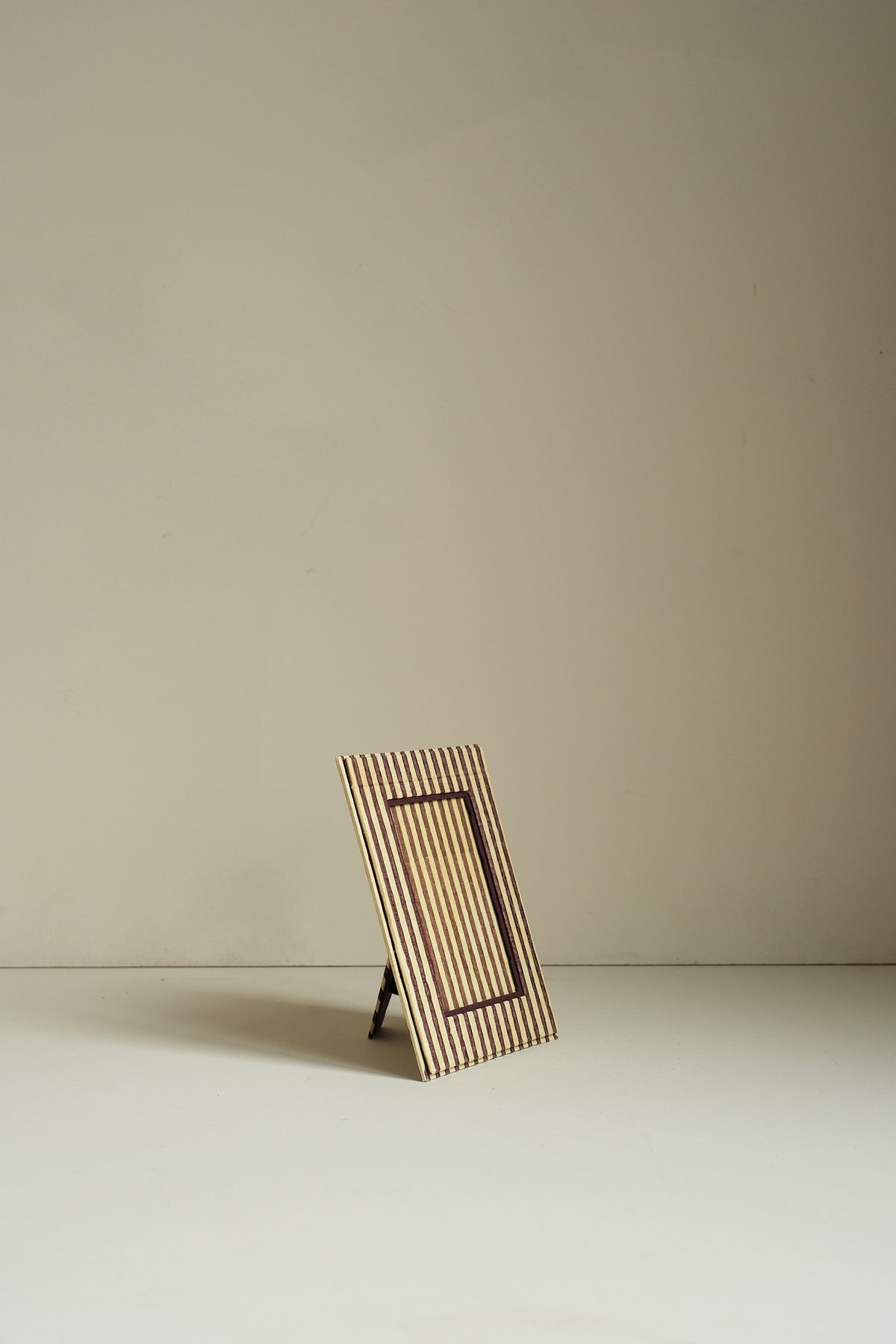 Block Printed Picture Frame - Brown Stripe