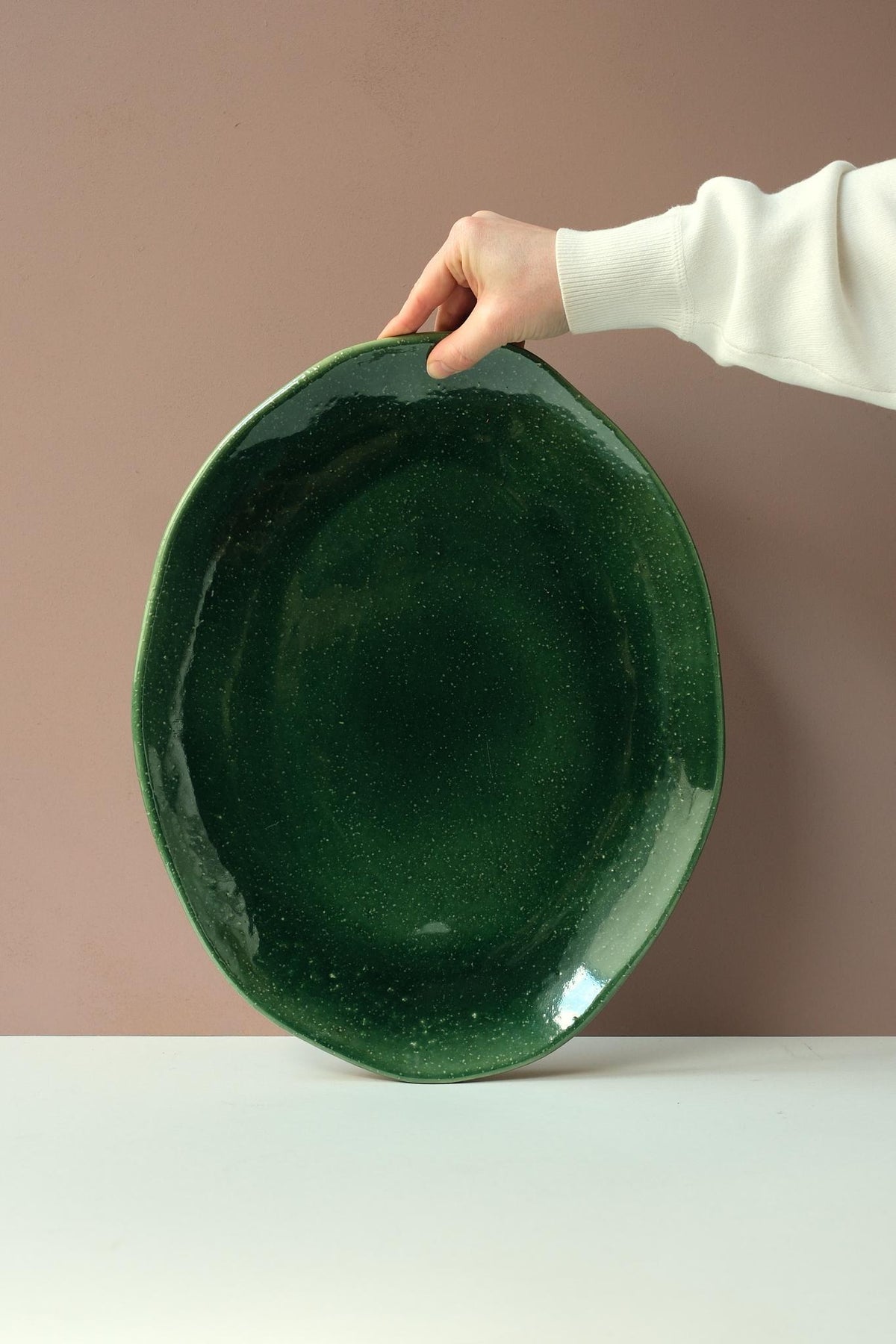 Green Glaze Ceramic Platter