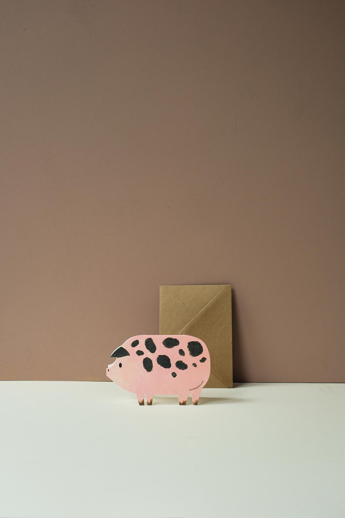 Pig Greetings Card by Mortlake Papers