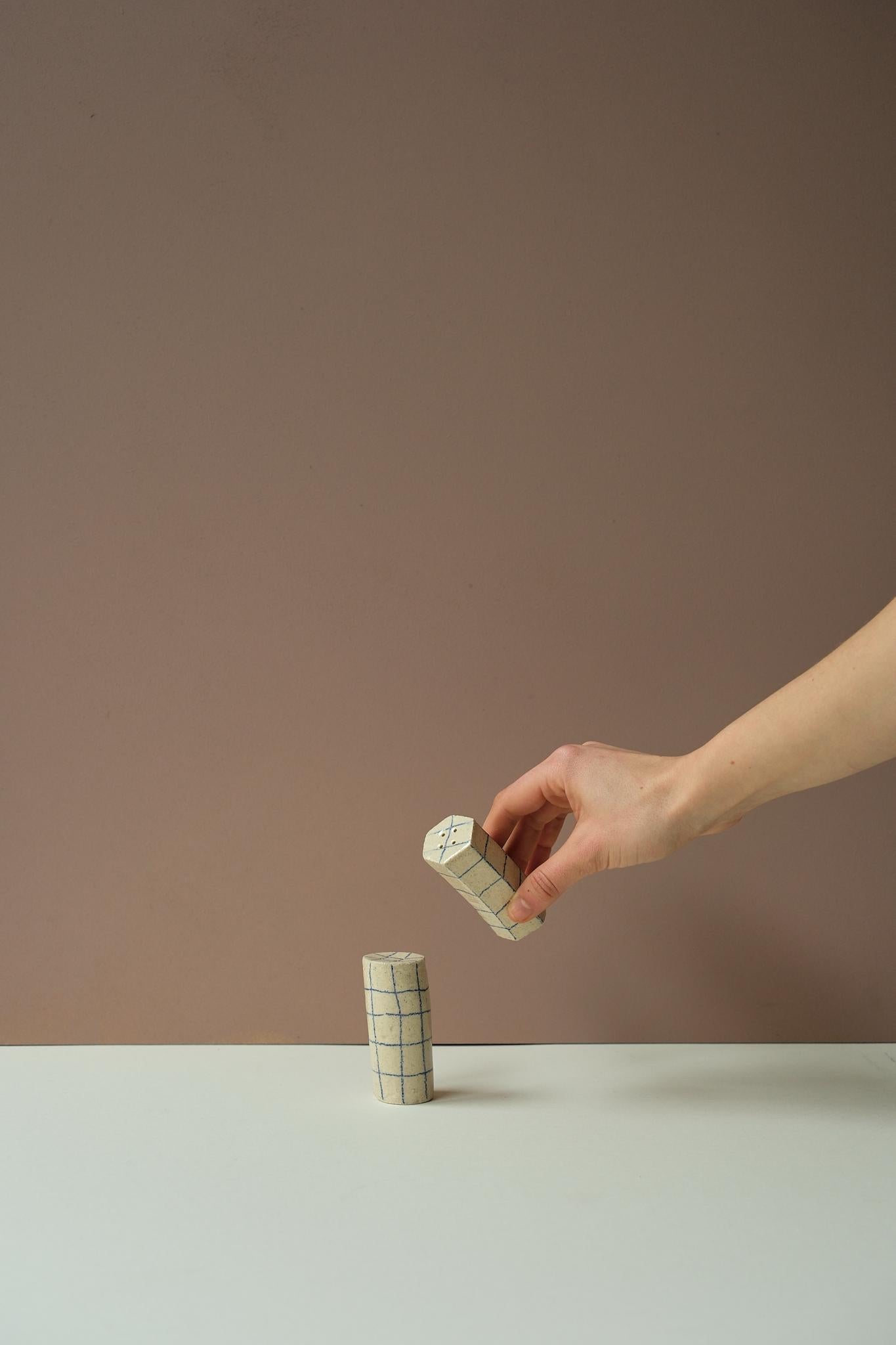 Grid Salt & Pepper Shakers