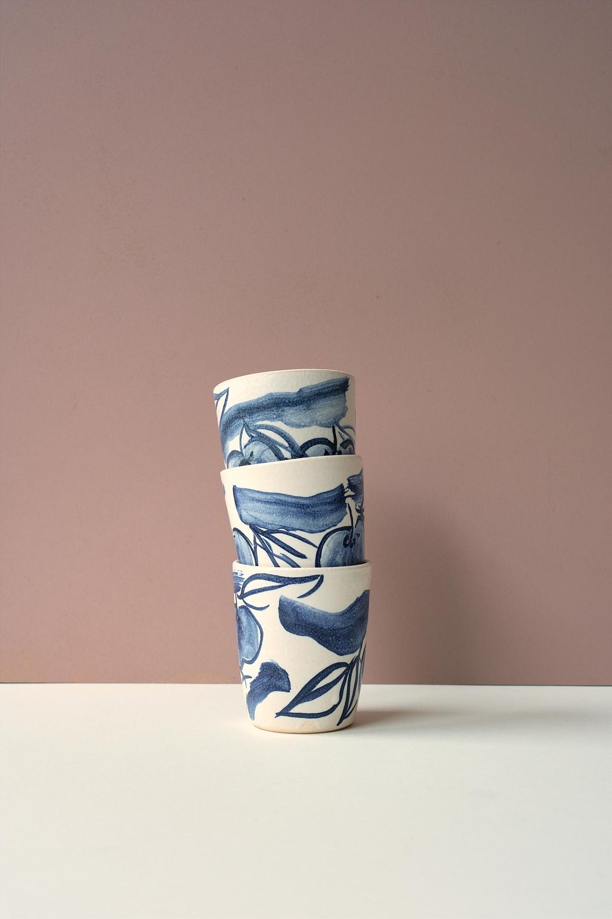 Blue Painted Apple Tumbler by Ella Bua-In