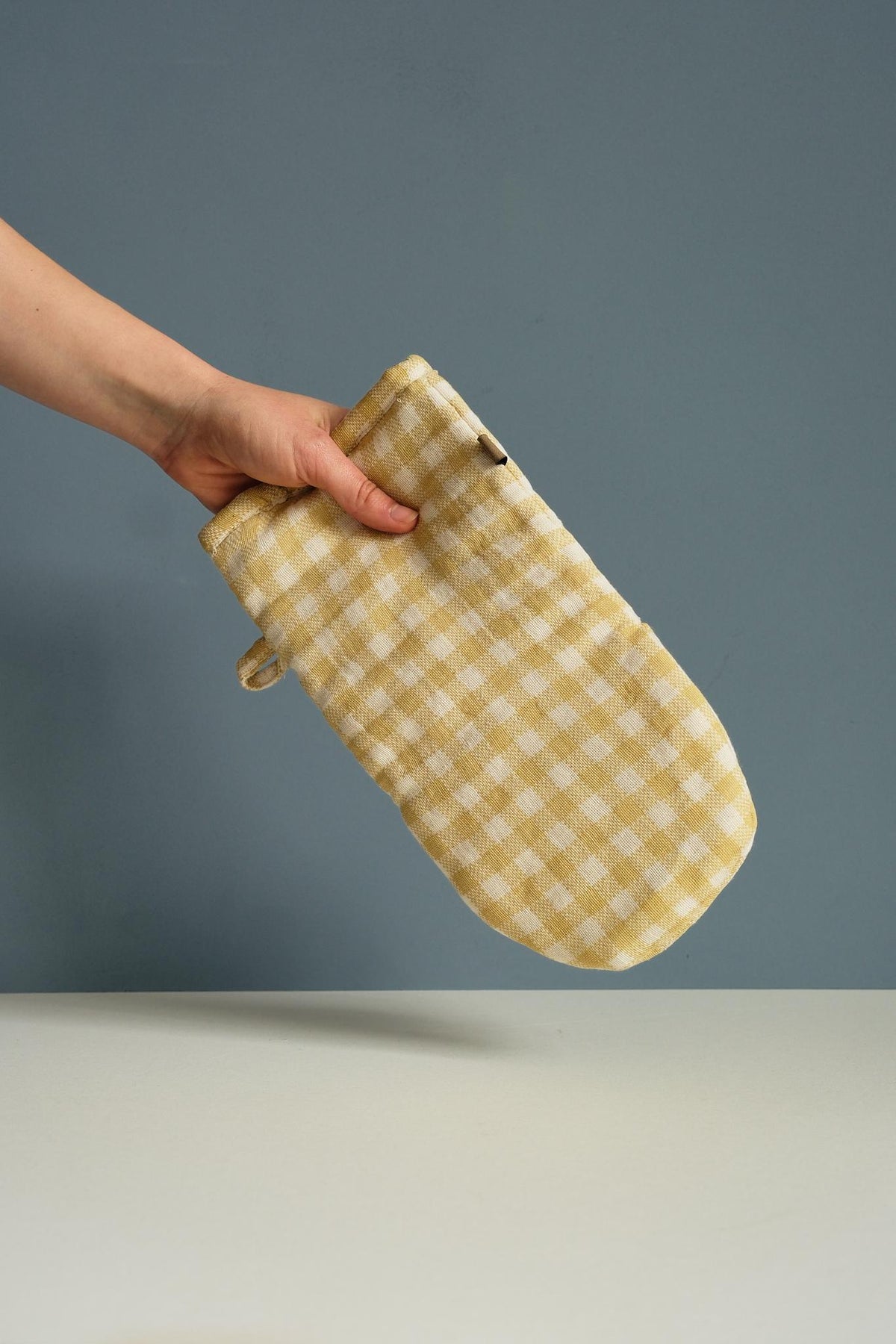 Yellow Gingham Oven Mitt