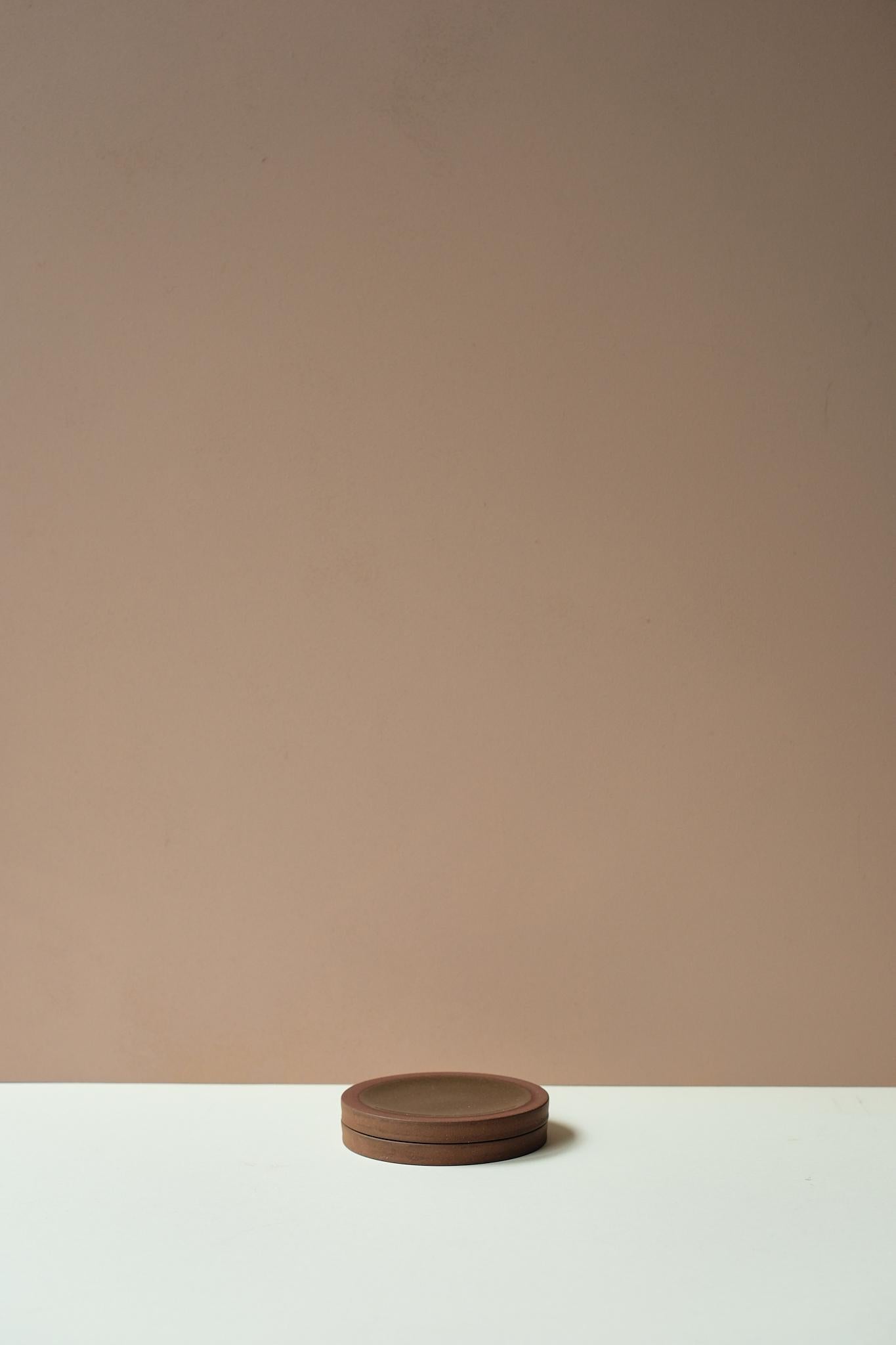 Red Glazed Coaster by Y.Pottery