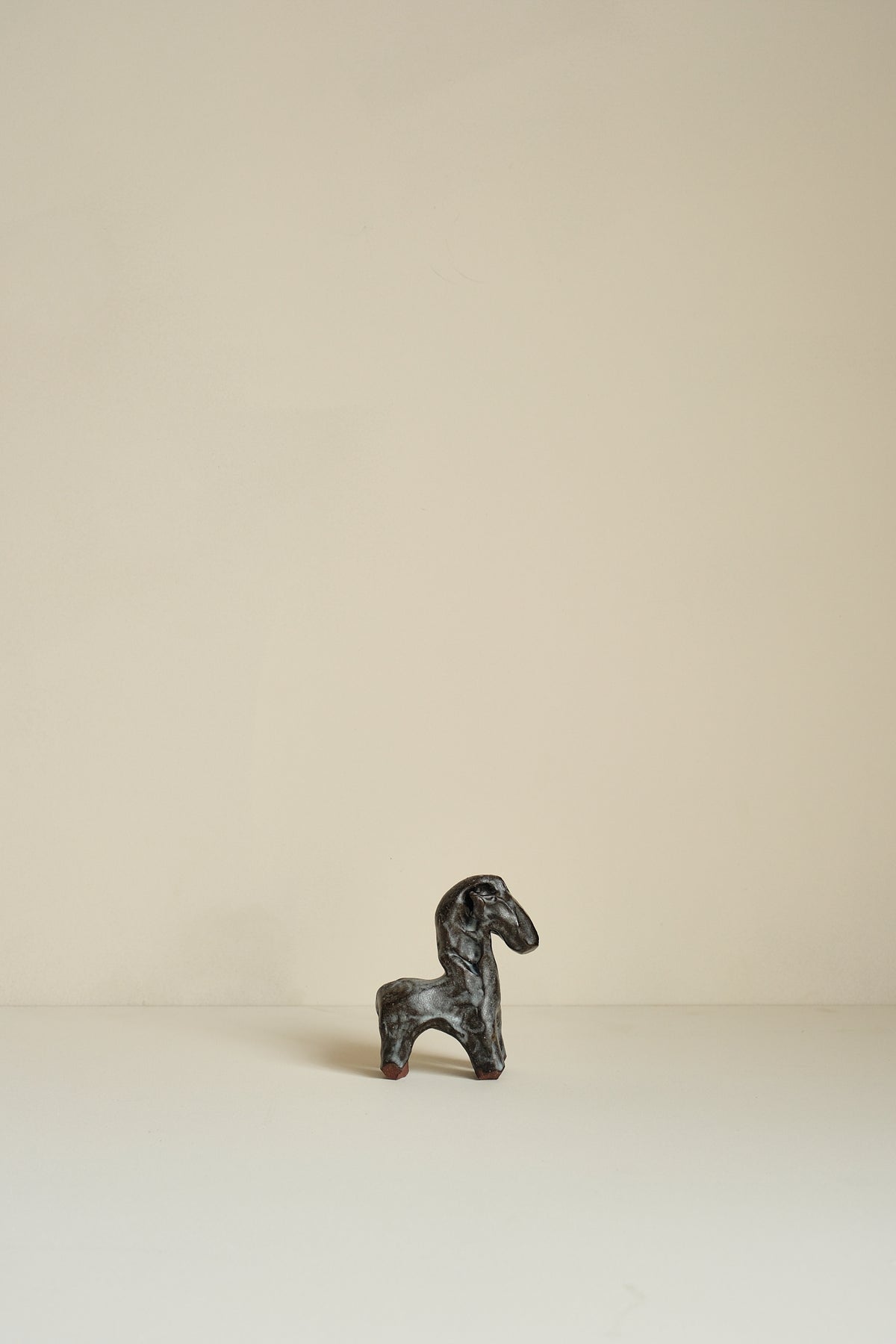 Blue Glaze Stoneware Horse by Grace McCarthy