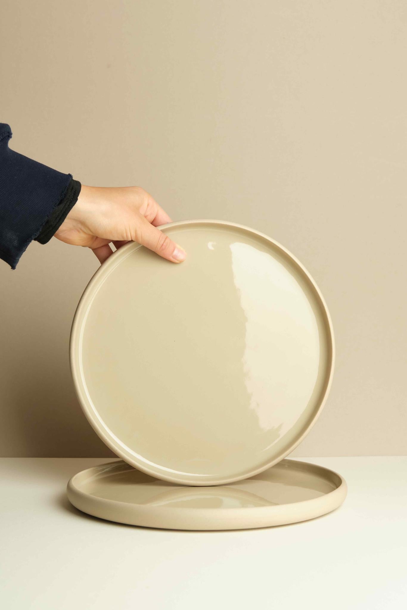 Oat Porcelain Dinner Plate by Aaron Probyn