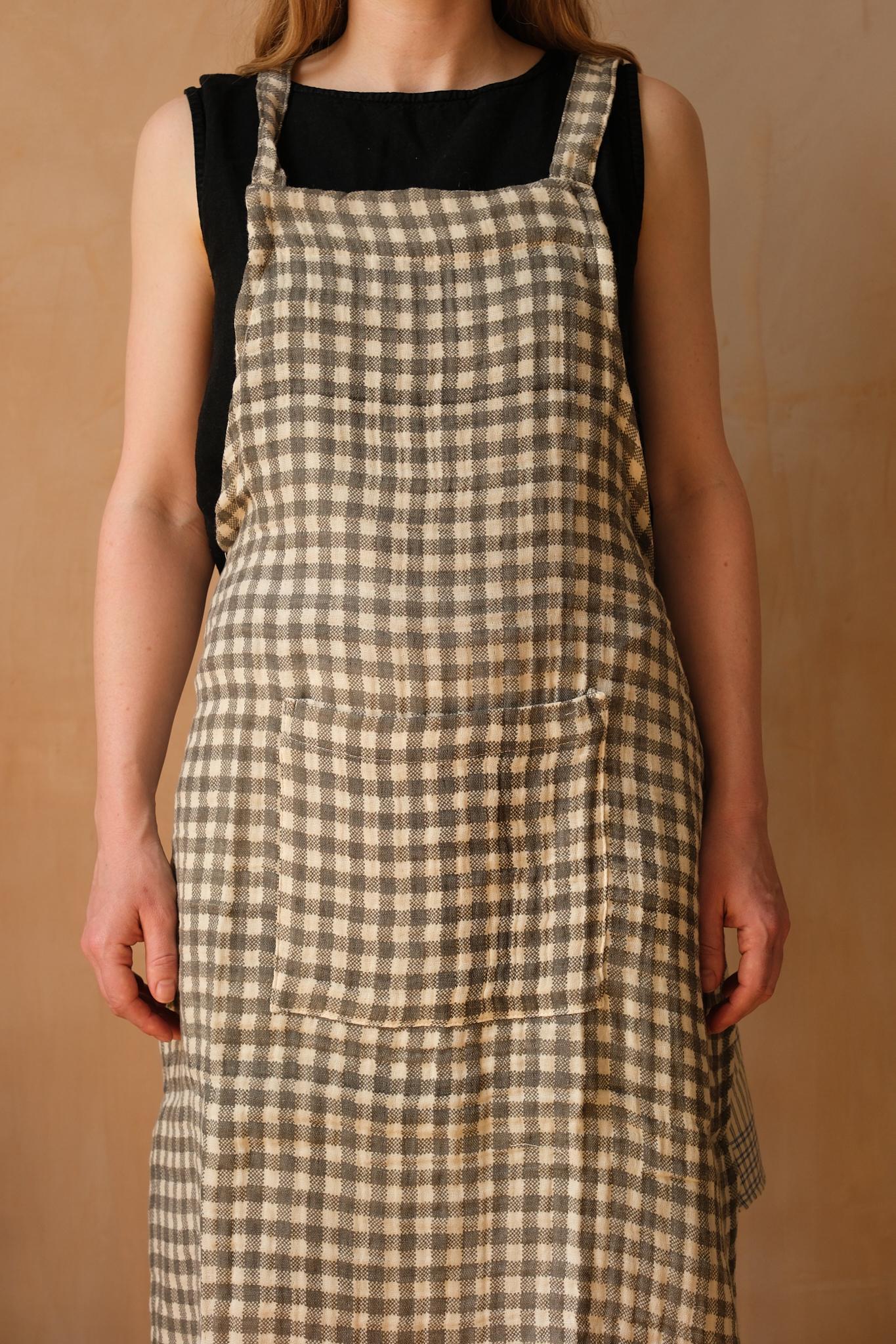 Black Gingham Apron