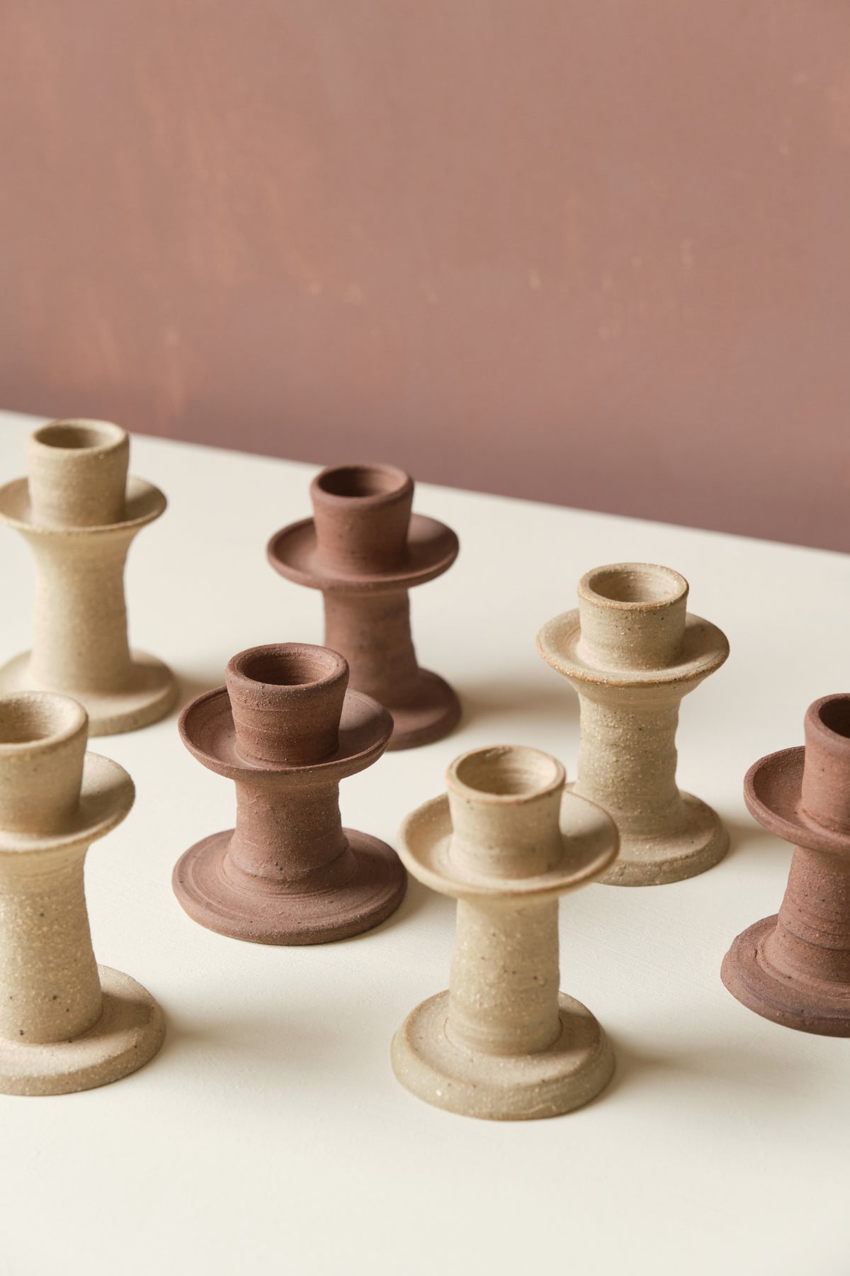 Short Stoneware Candleholder