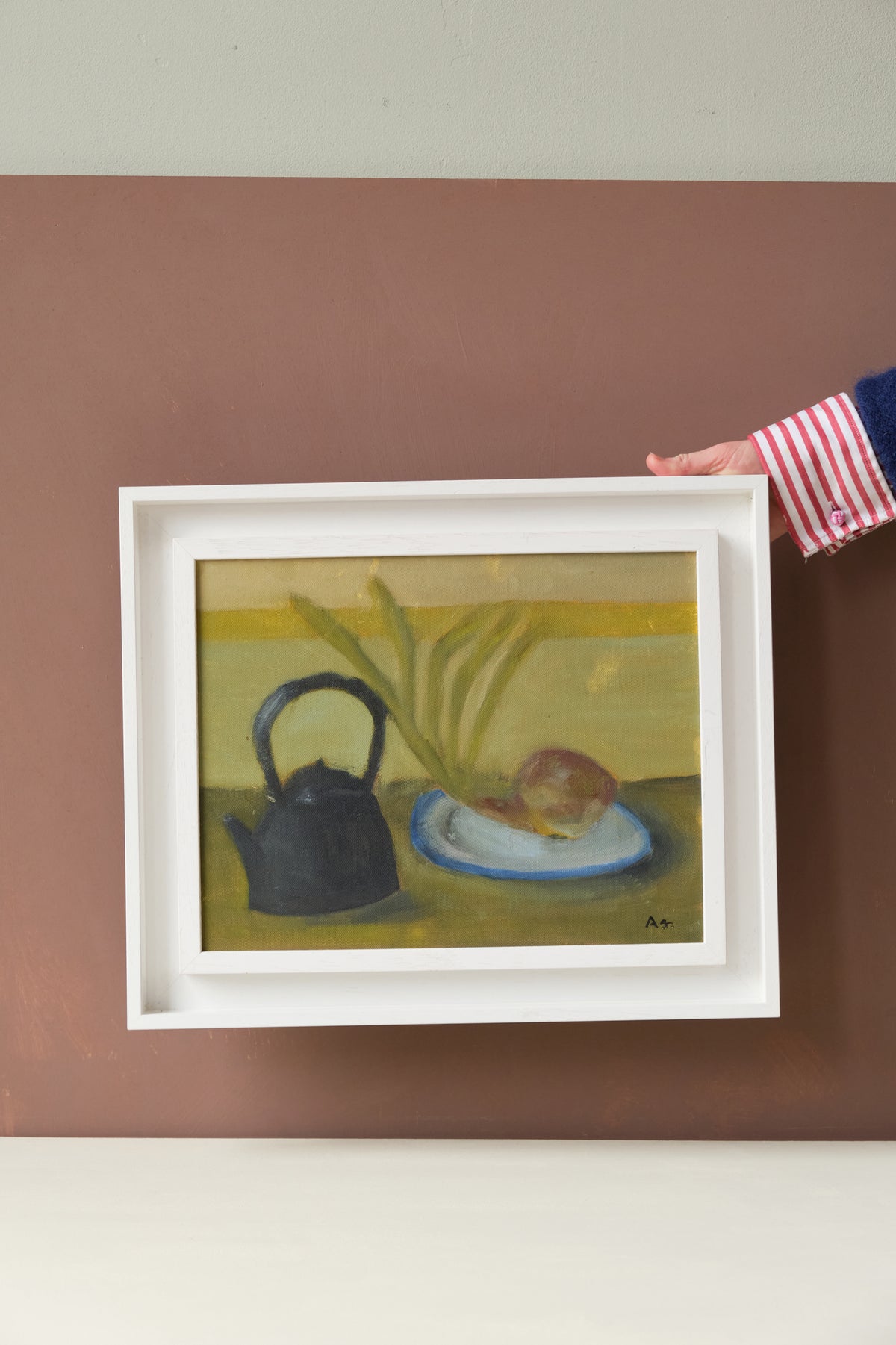 Original Artwork - Teapot &amp; Sprouting Onion