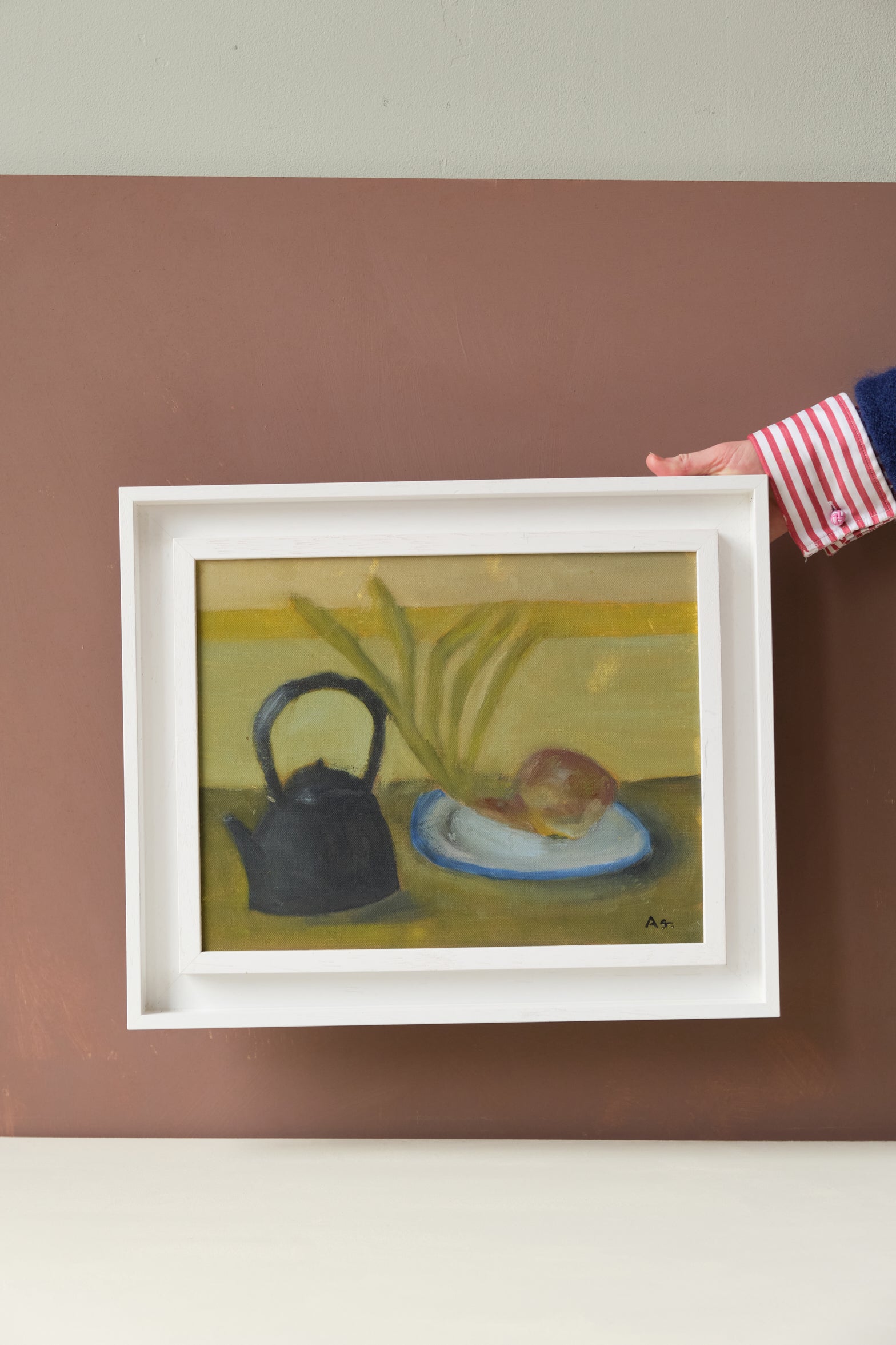 Original Artwork - Teapot & Sprouting Onion