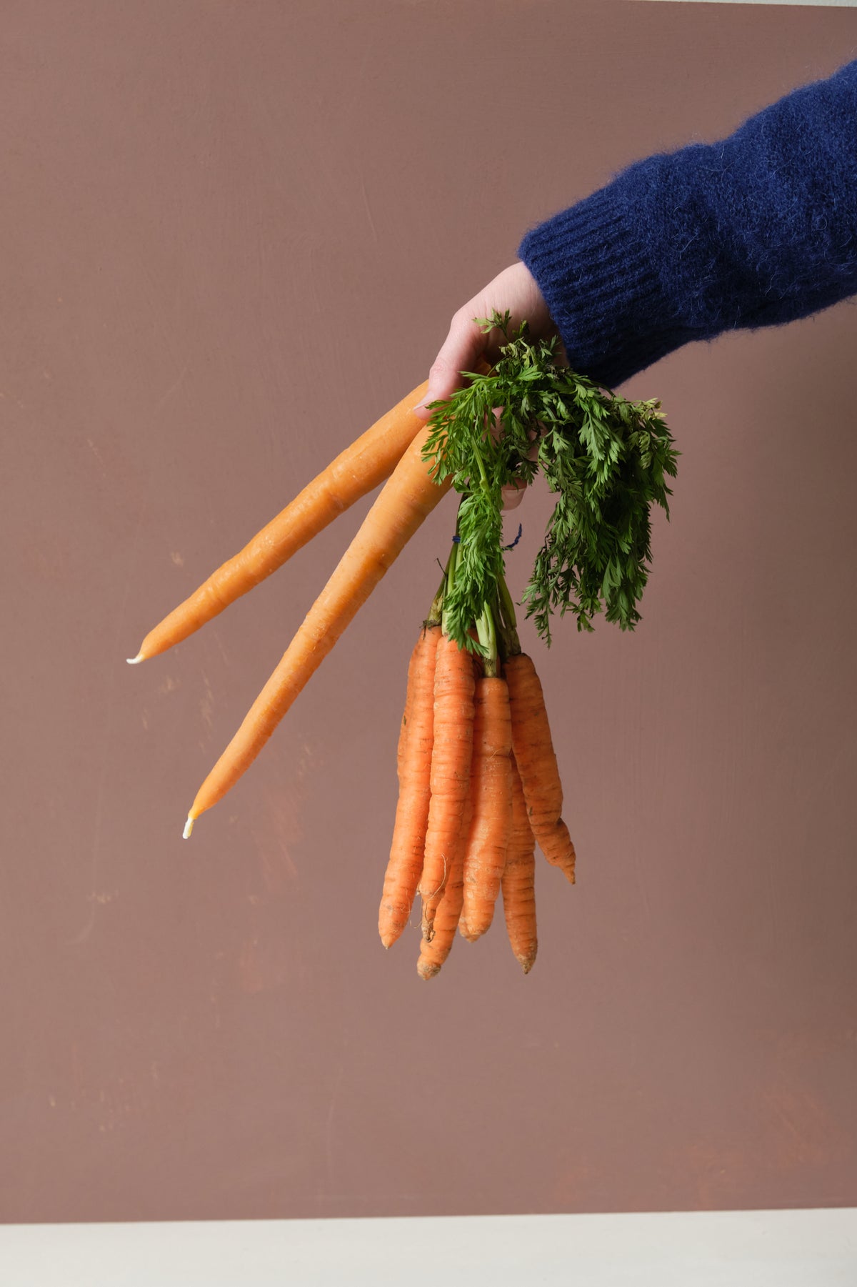 Carrot Beeswax Candlestick Pair