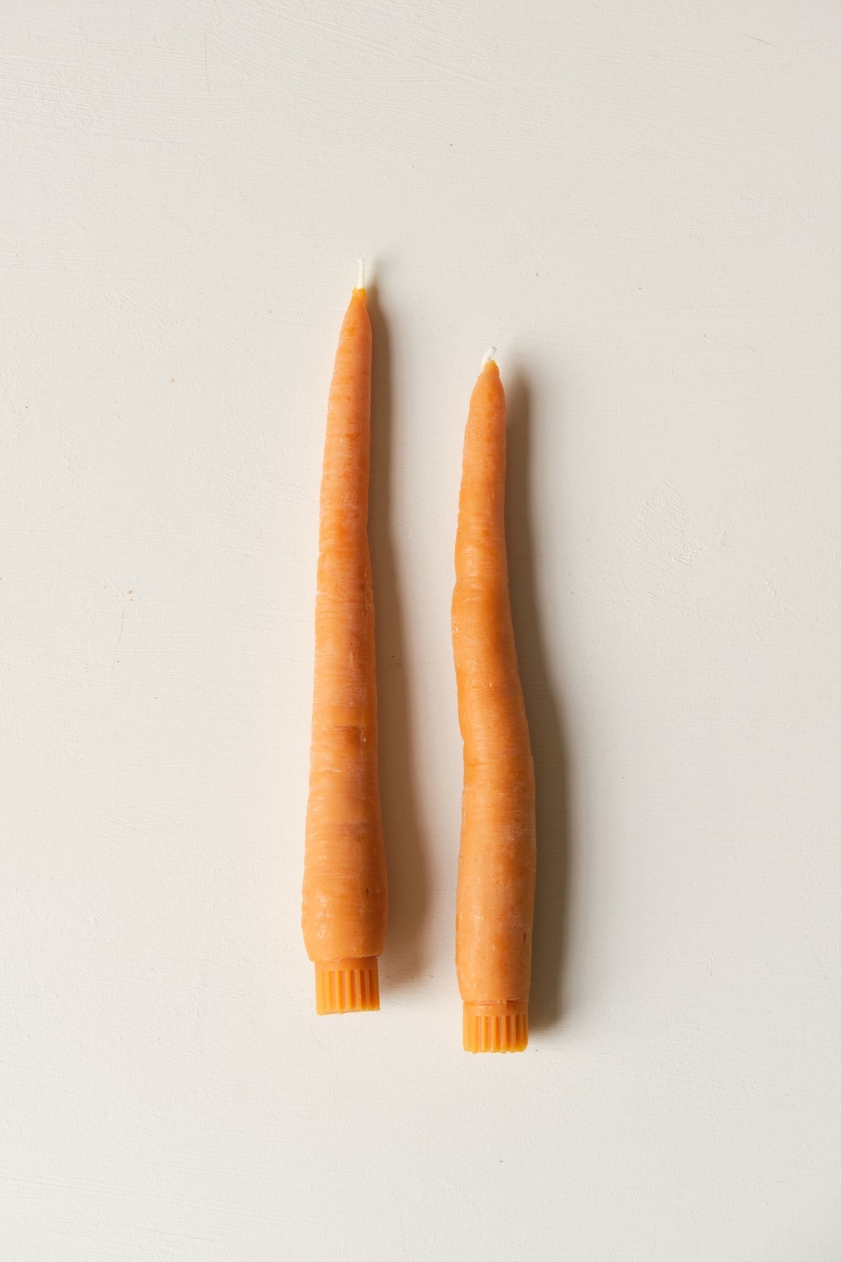 Carrot Beeswax Candlestick Pair
