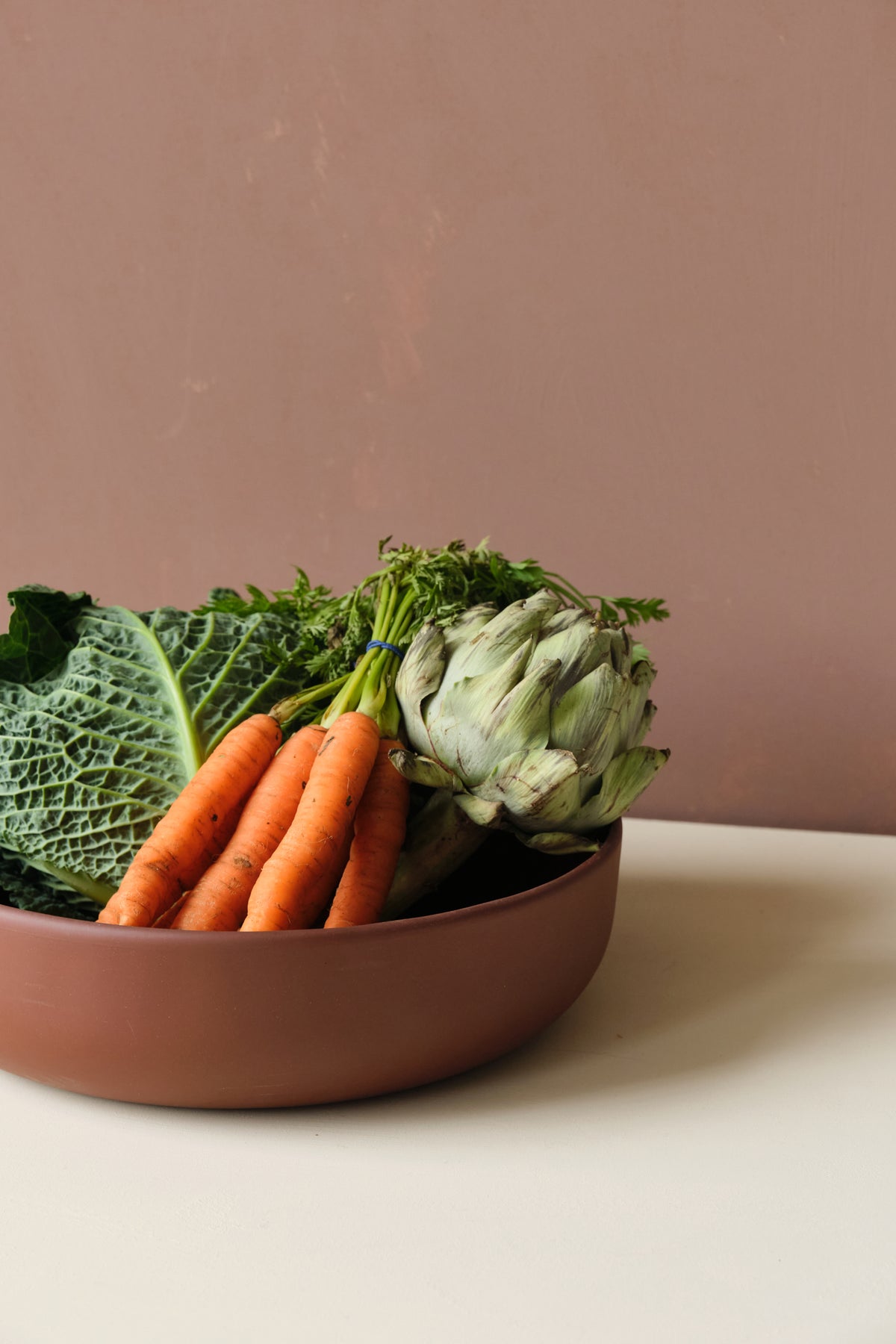 Deep Red Porcelain Serving Bowl
